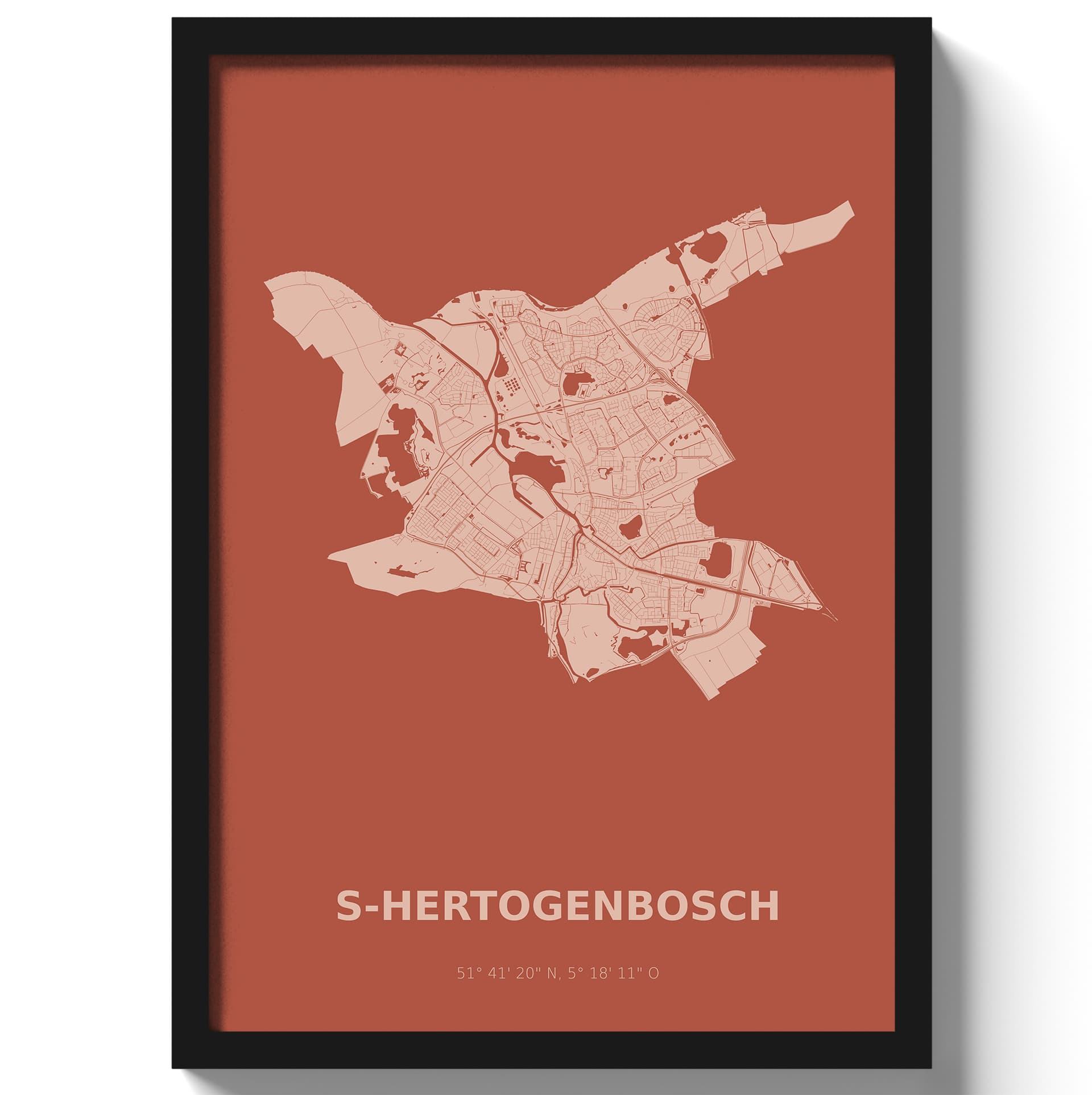 Poster s-HertogenboschA4 - 21 x 30 cm - Rood