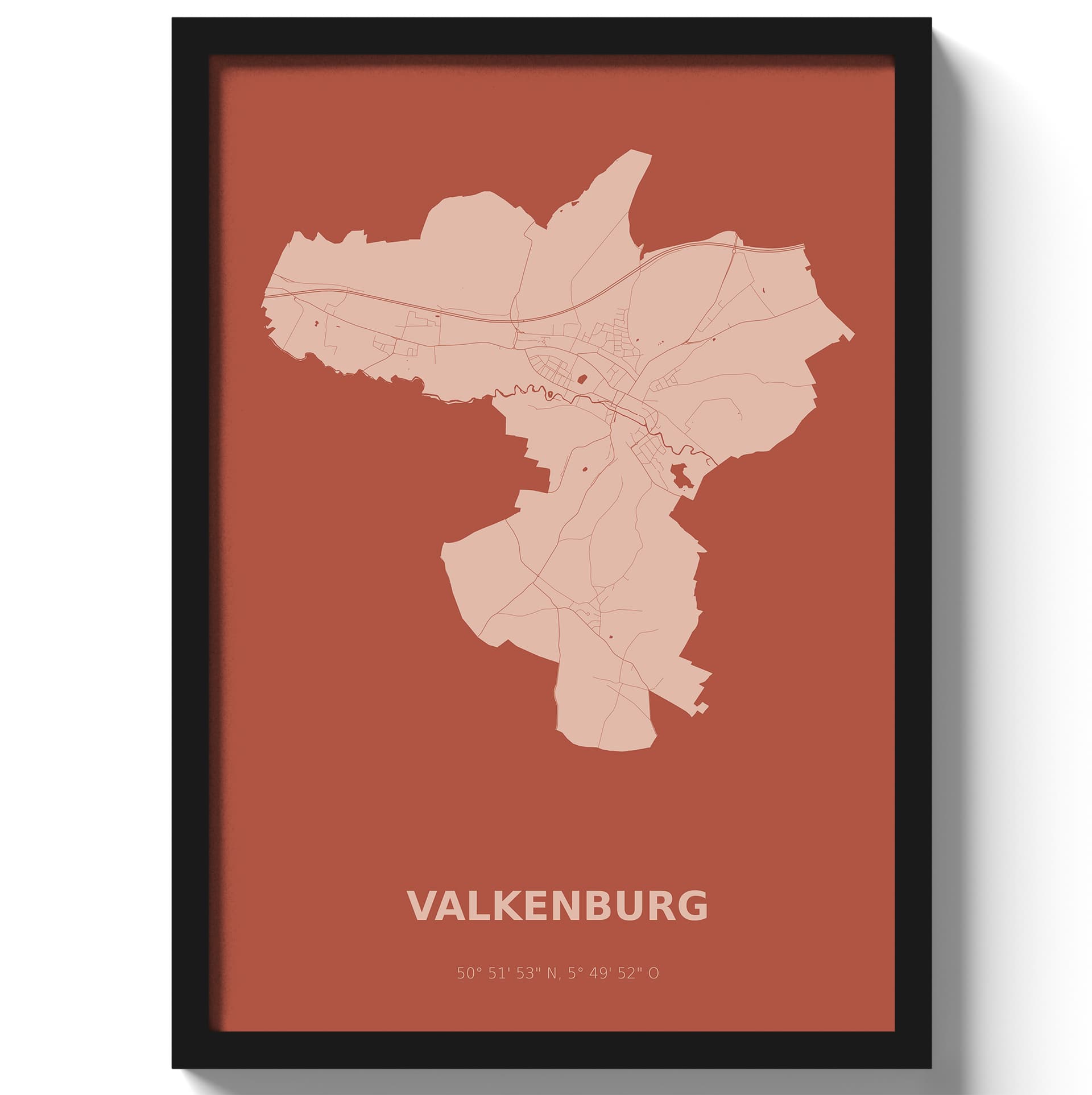 Poster Valkenburg - Rood