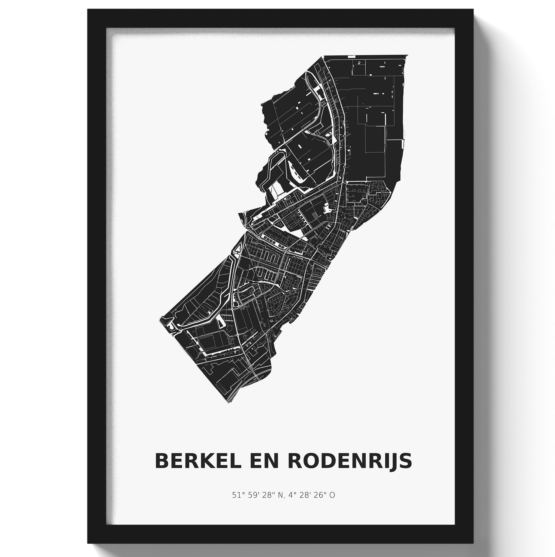 Poster Berkel en Rodenrijs - Zwart/Wit