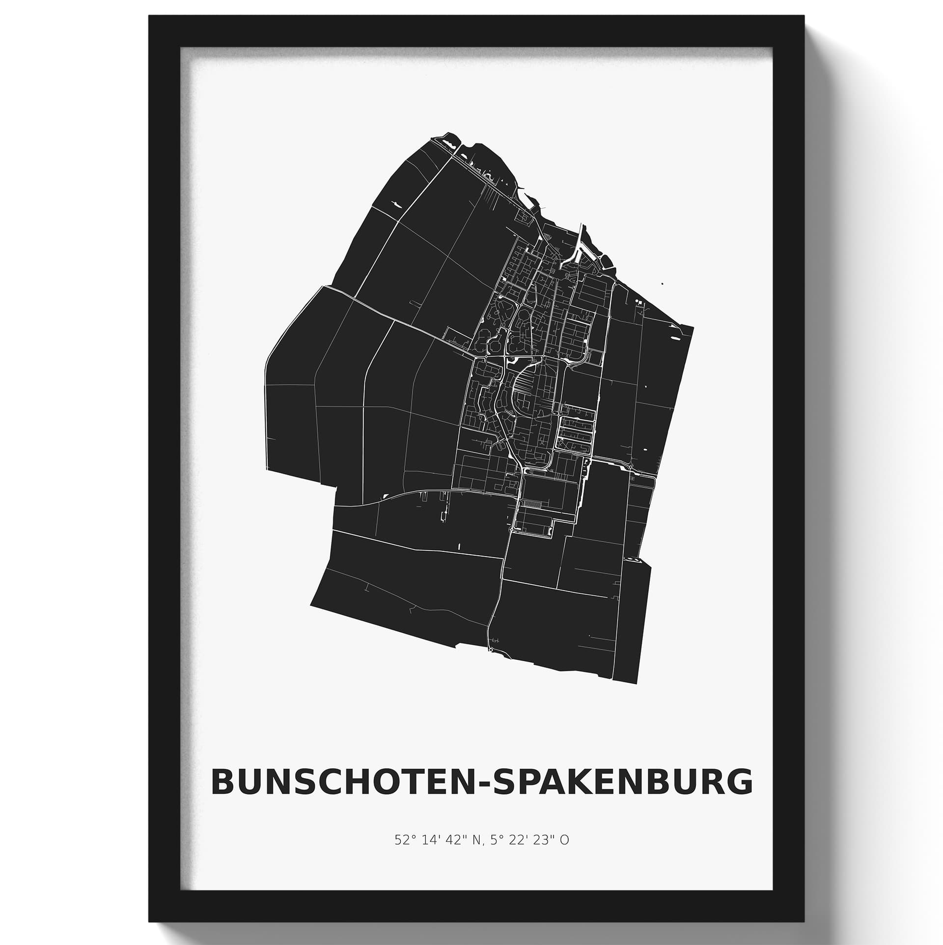 Poster Bunschoten-SpakenburgA4 - 21 x 30 cm - Zwart/Wit