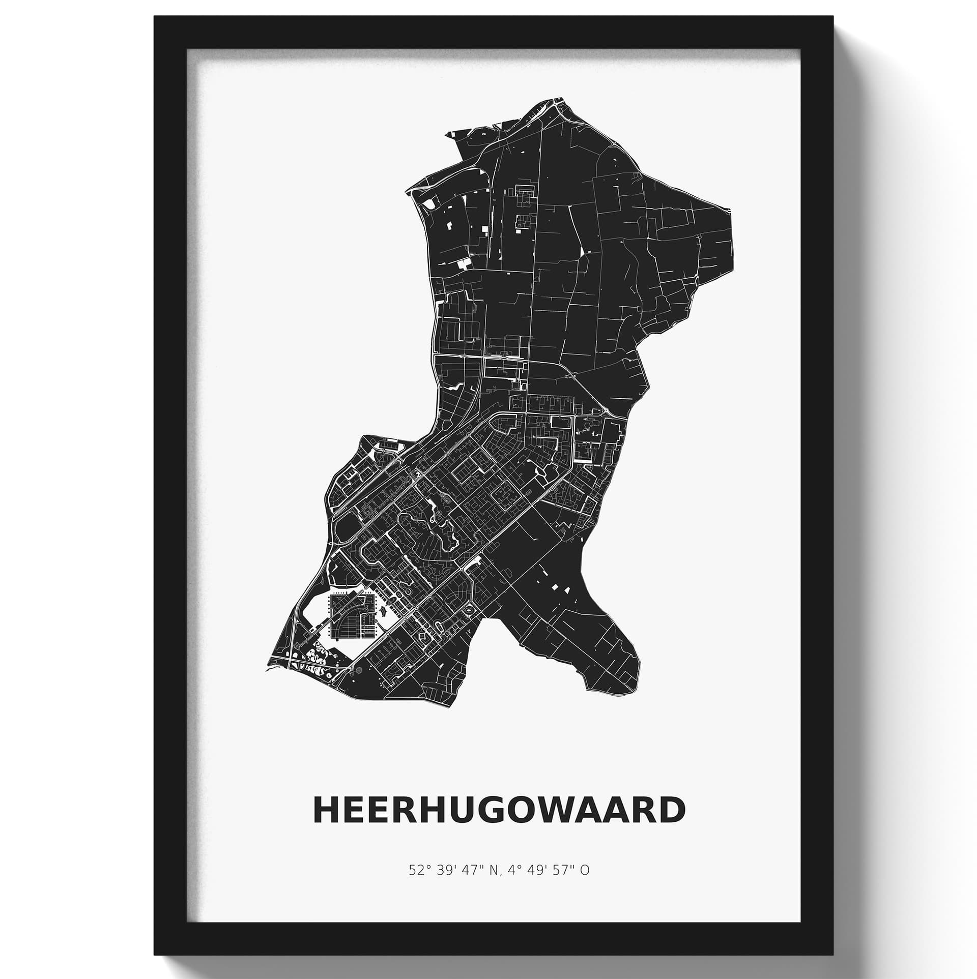 Poster Heerhugowaard - Zwart/Wit