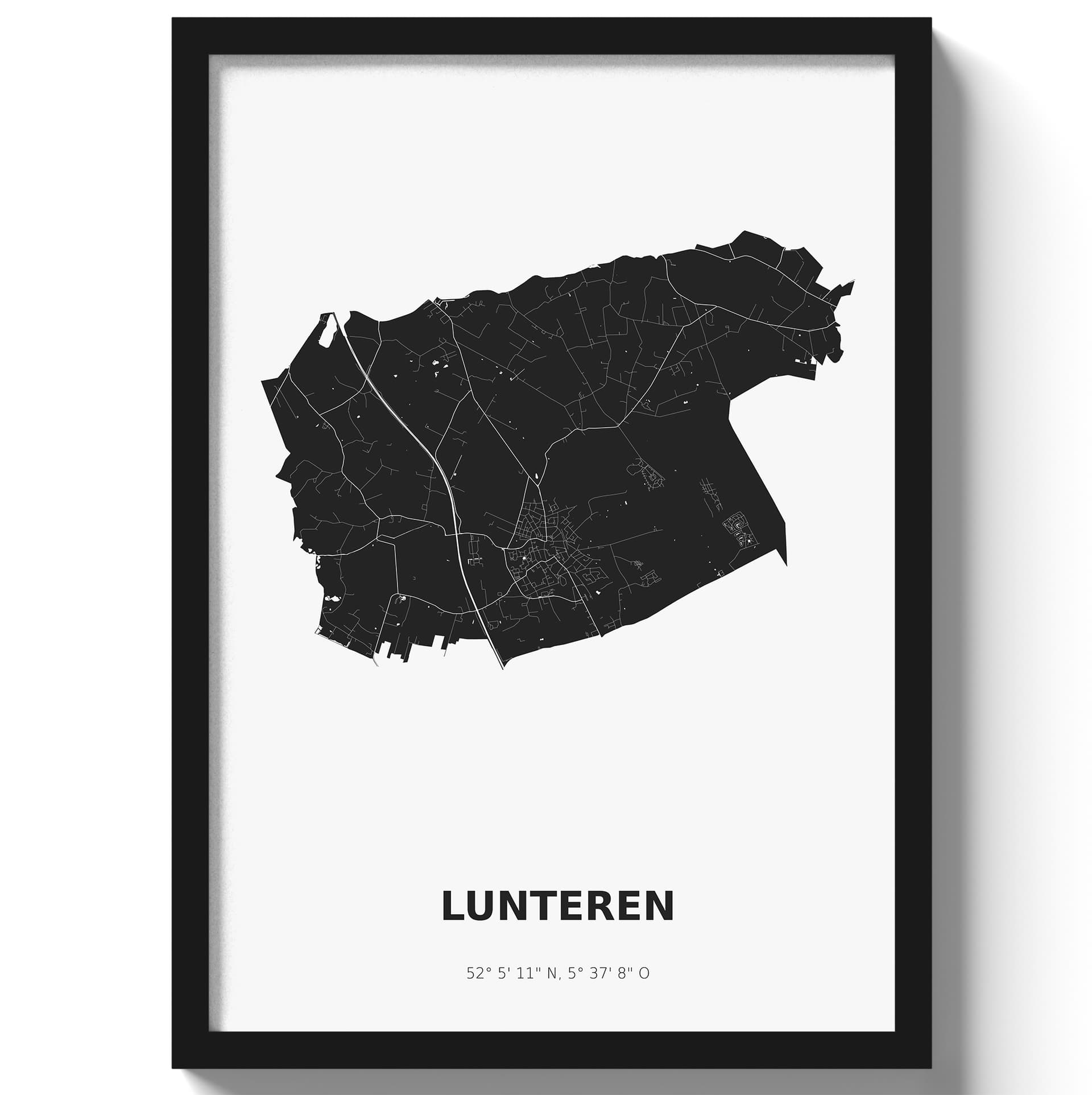 Poster Lunteren - Zwart/Wit