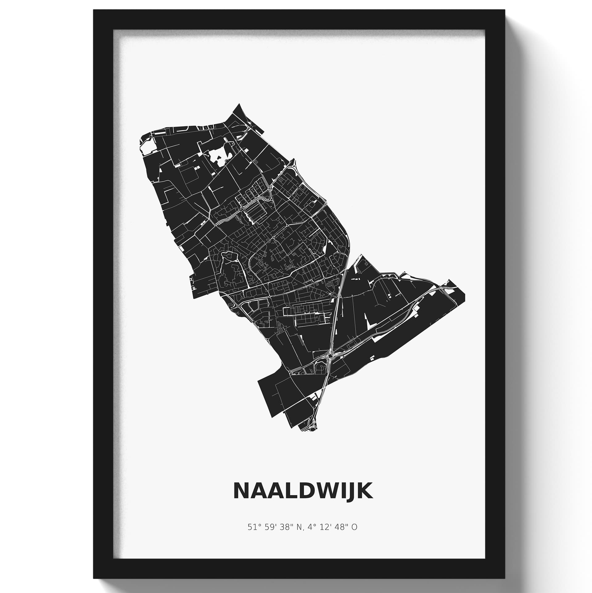 Poster Naaldwijk - Zwart/Wit