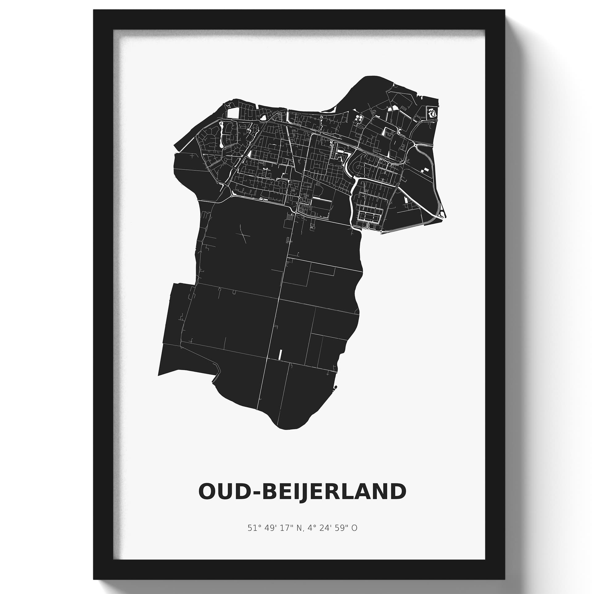Poster Oud-BeijerlandA4 - 21 x 30 cm - Zwart/Wit
