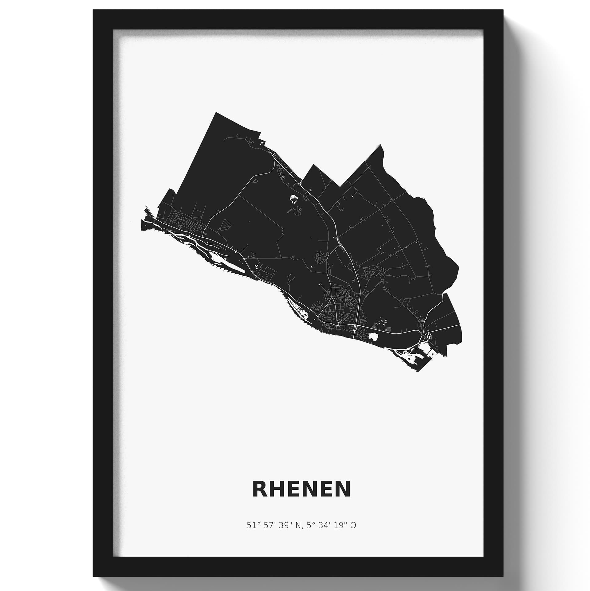 Poster Rhenen - Zwart/Wit