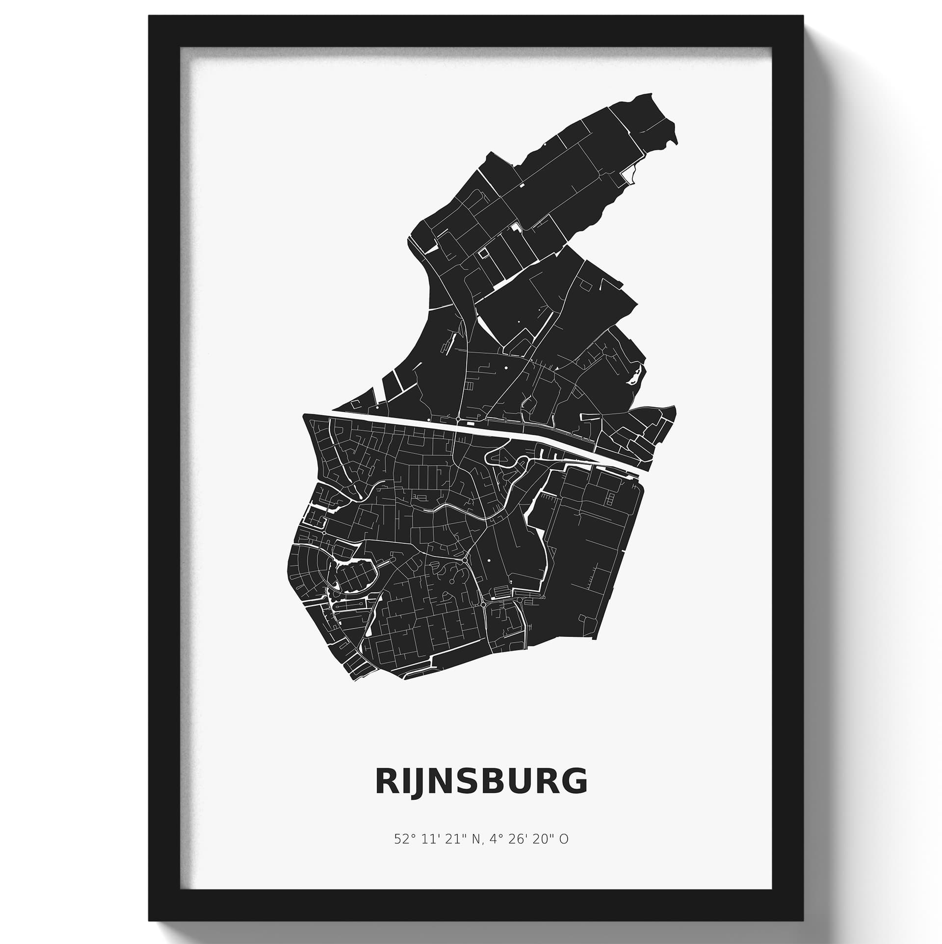Poster Rijnsburg - Zwart/Wit