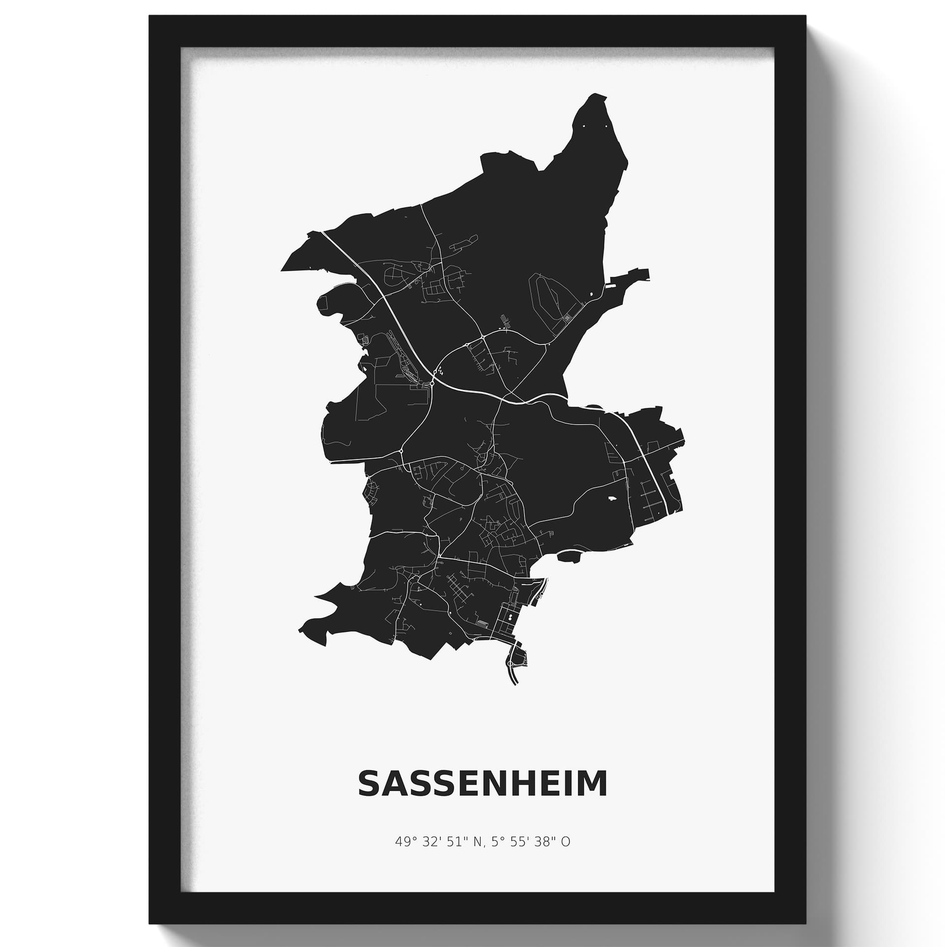 Poster Sassenheim - Zwart/Wit