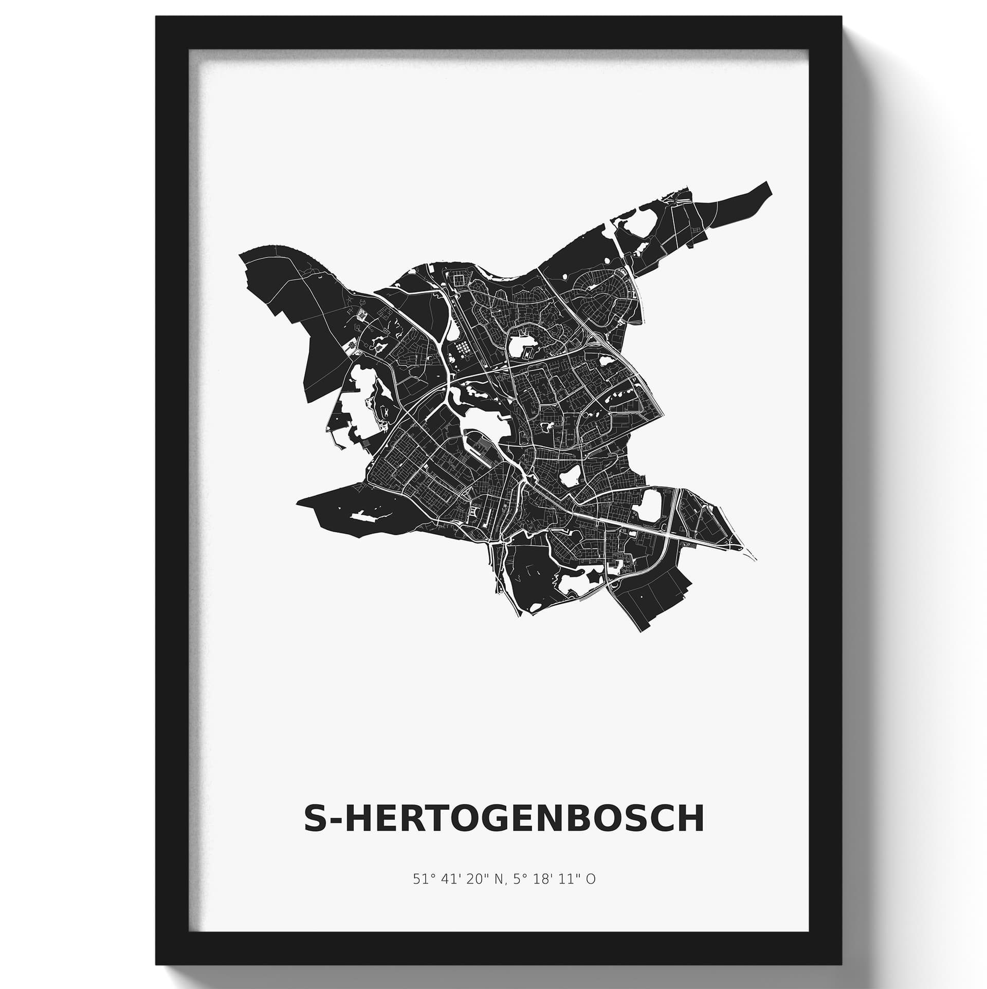 Poster s-HertogenboschA4 - 21 x 30 cm - Zwart/Wit
