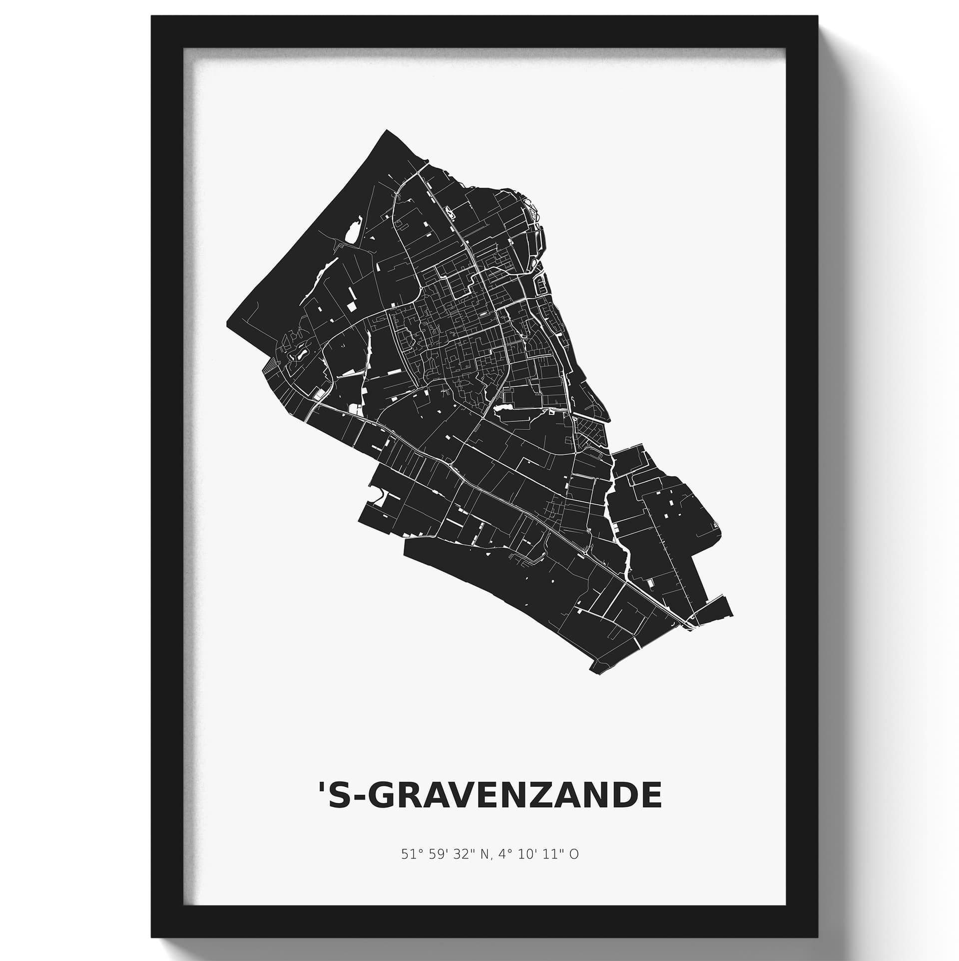 Poster s-GravenzandeA4 - 21 x 30 cm - Zwart/Wit