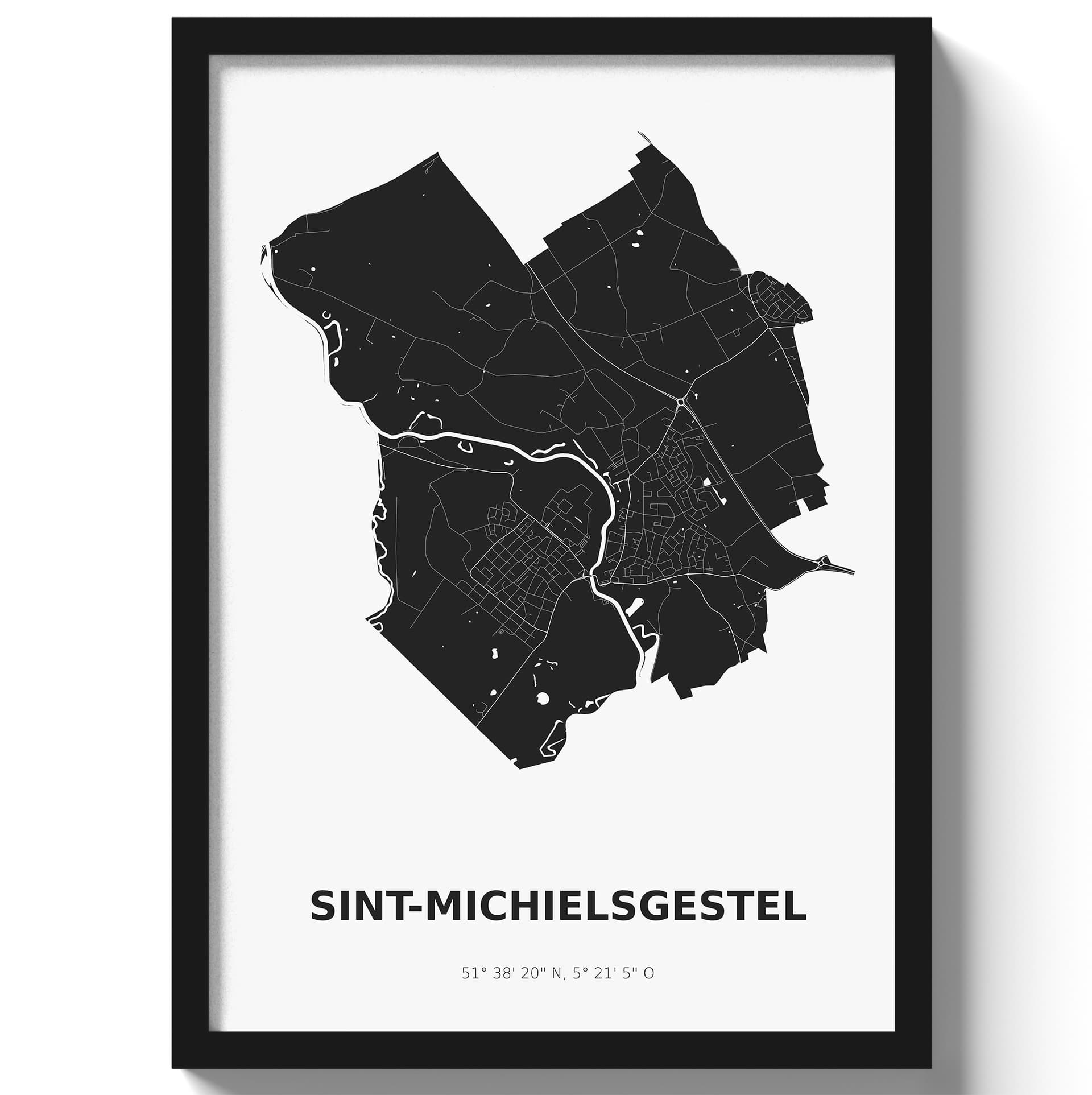 Poster Sint-MichielsgestelA4 - 21 x 30 cm - Zwart/Wit