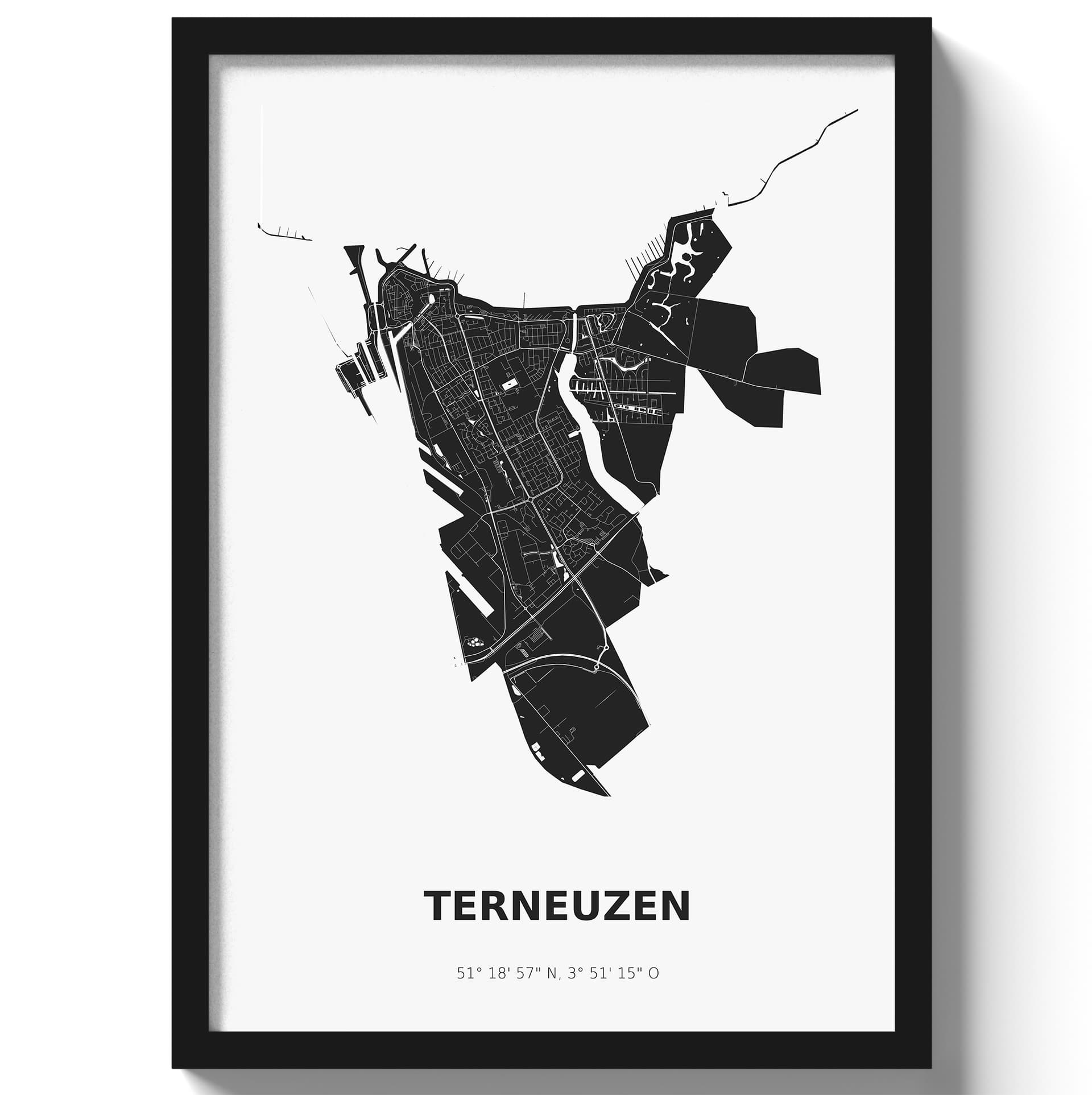 Poster Terneuzen - Zwart/Wit