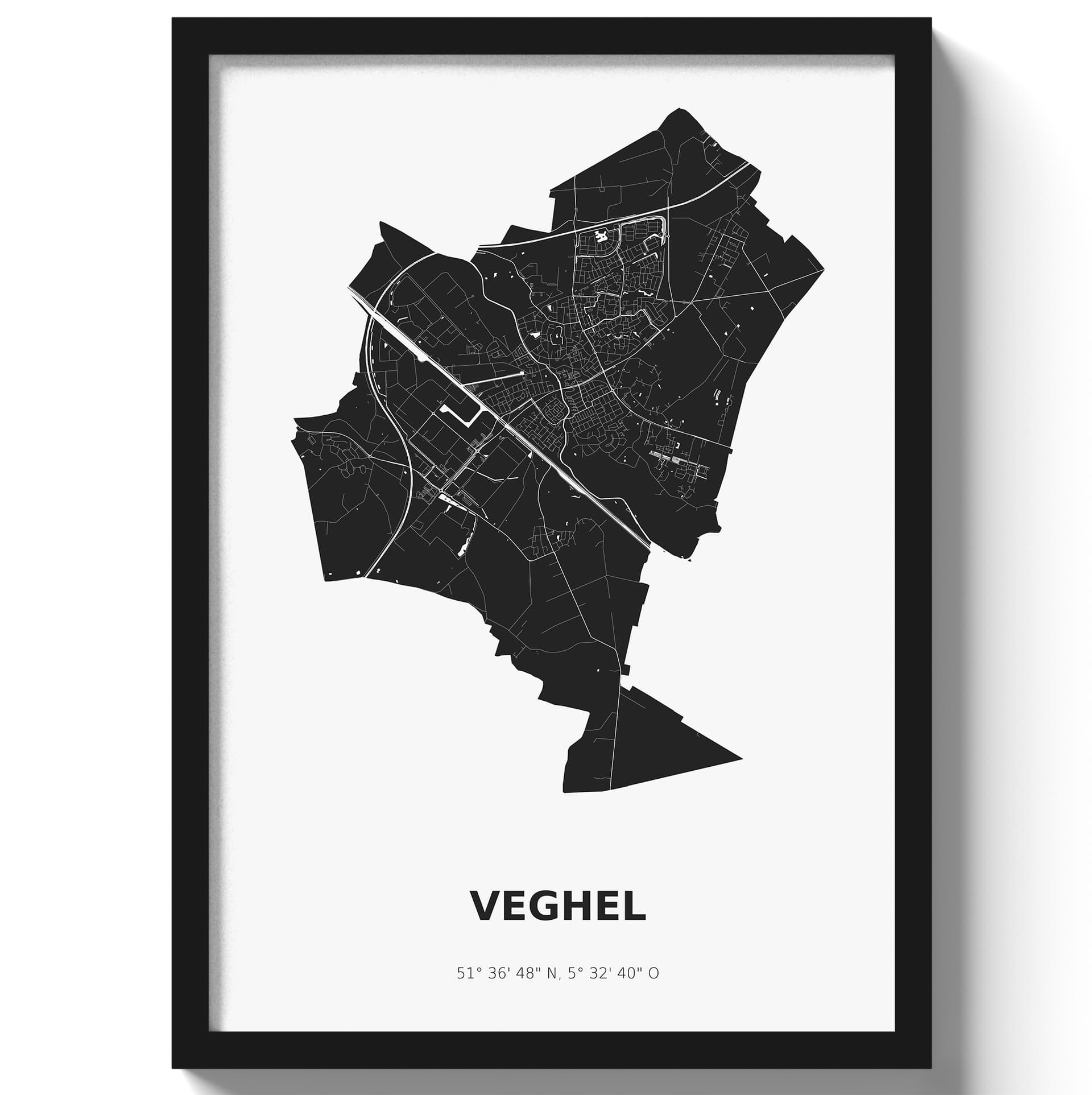 Poster Veghel - Zwart/Wit
