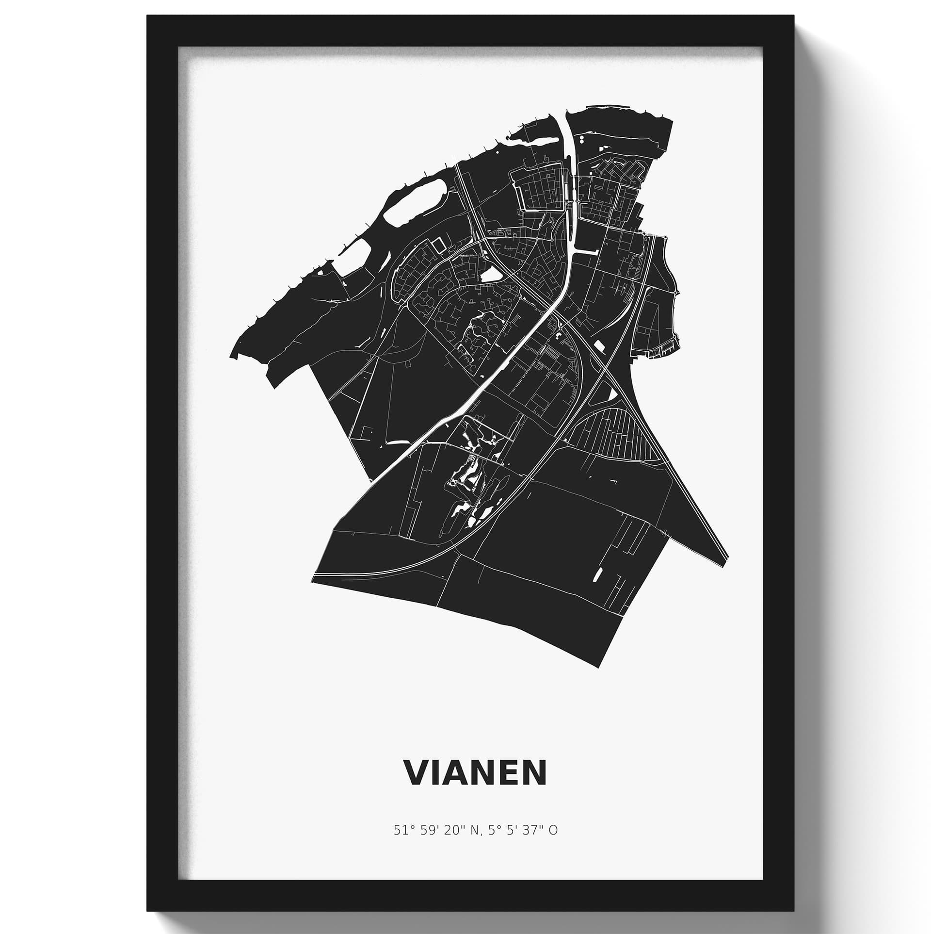 Poster Vianen - Zwart/Wit