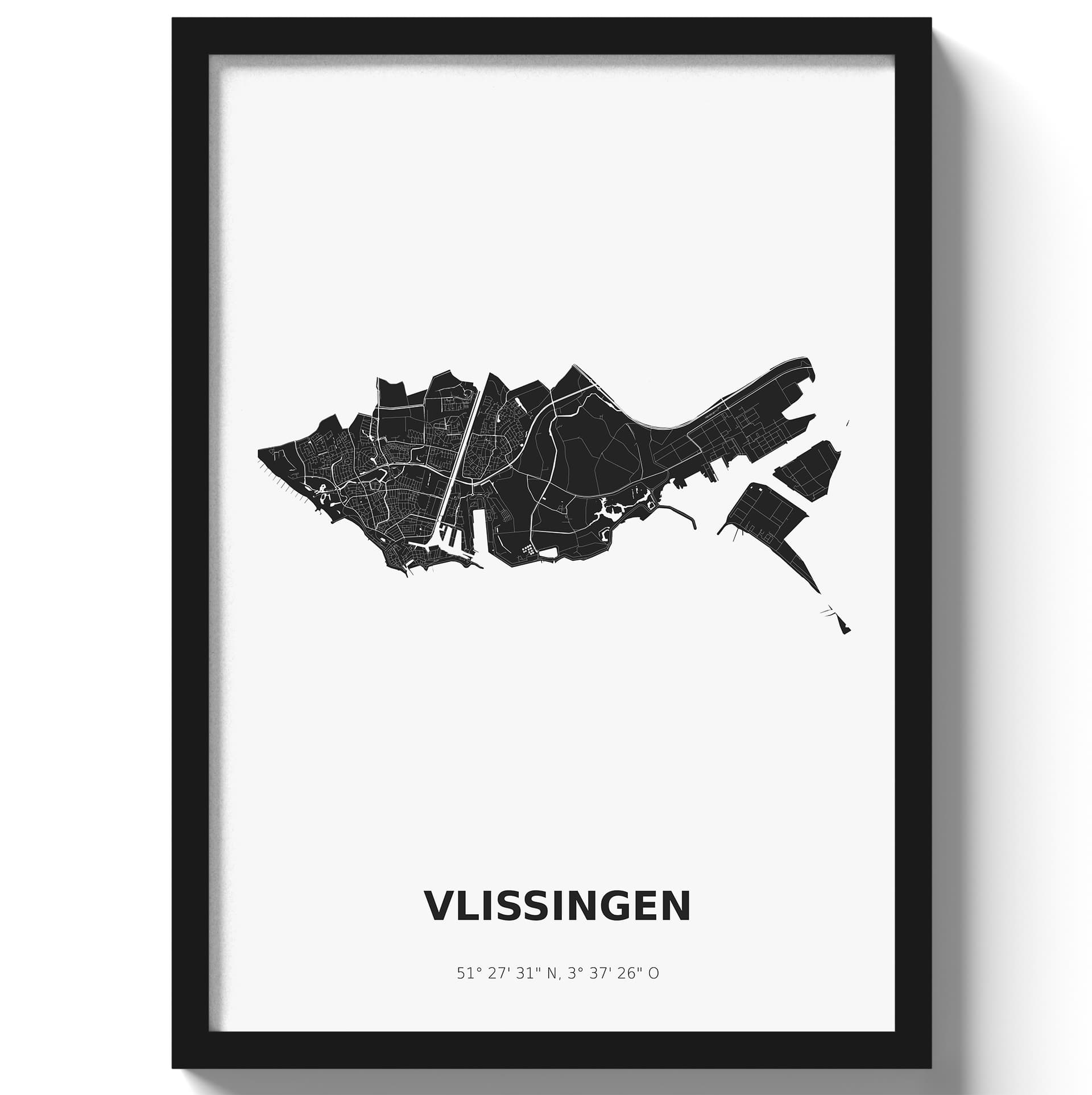 Poster Vlissingen - Zwart/Wit