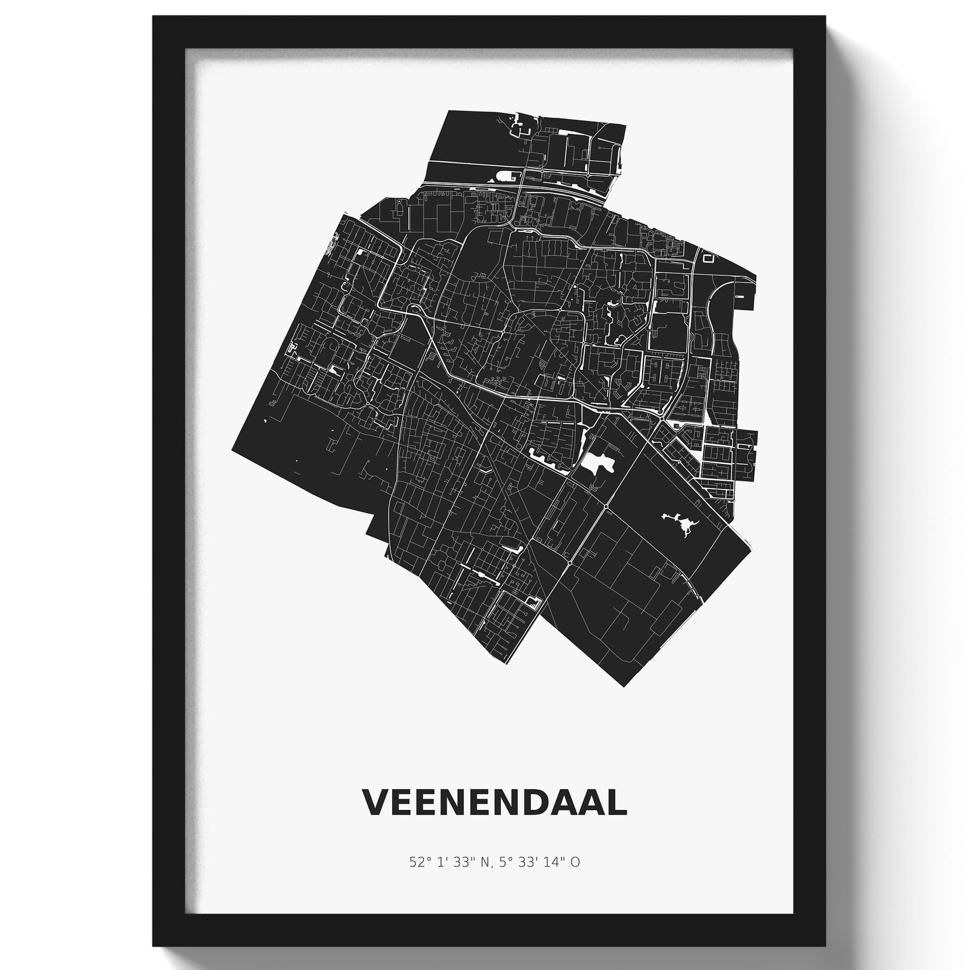 Poster Veenendaal - Zwart/Wit