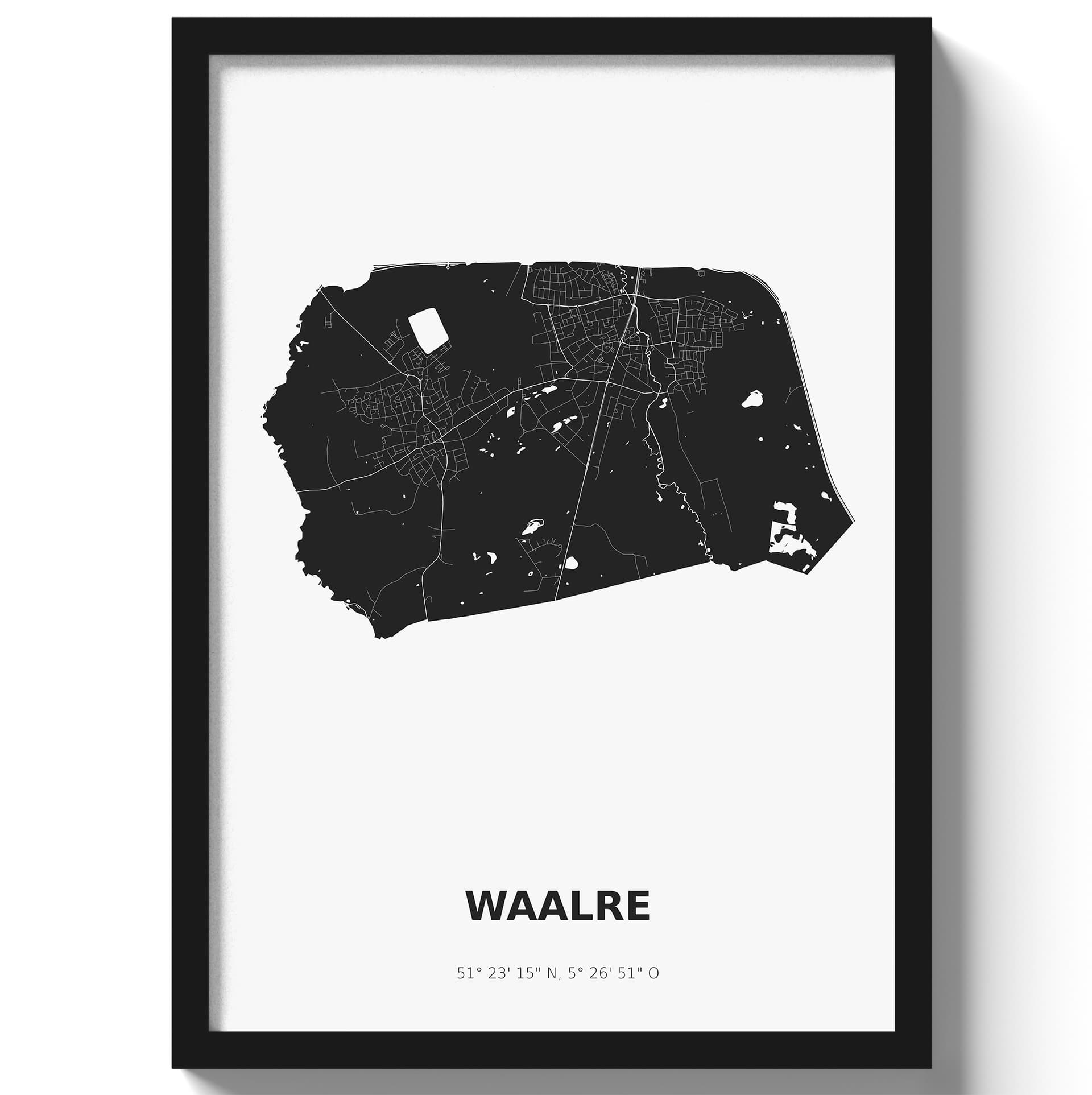 Poster Waalre - Zwart/Wit
