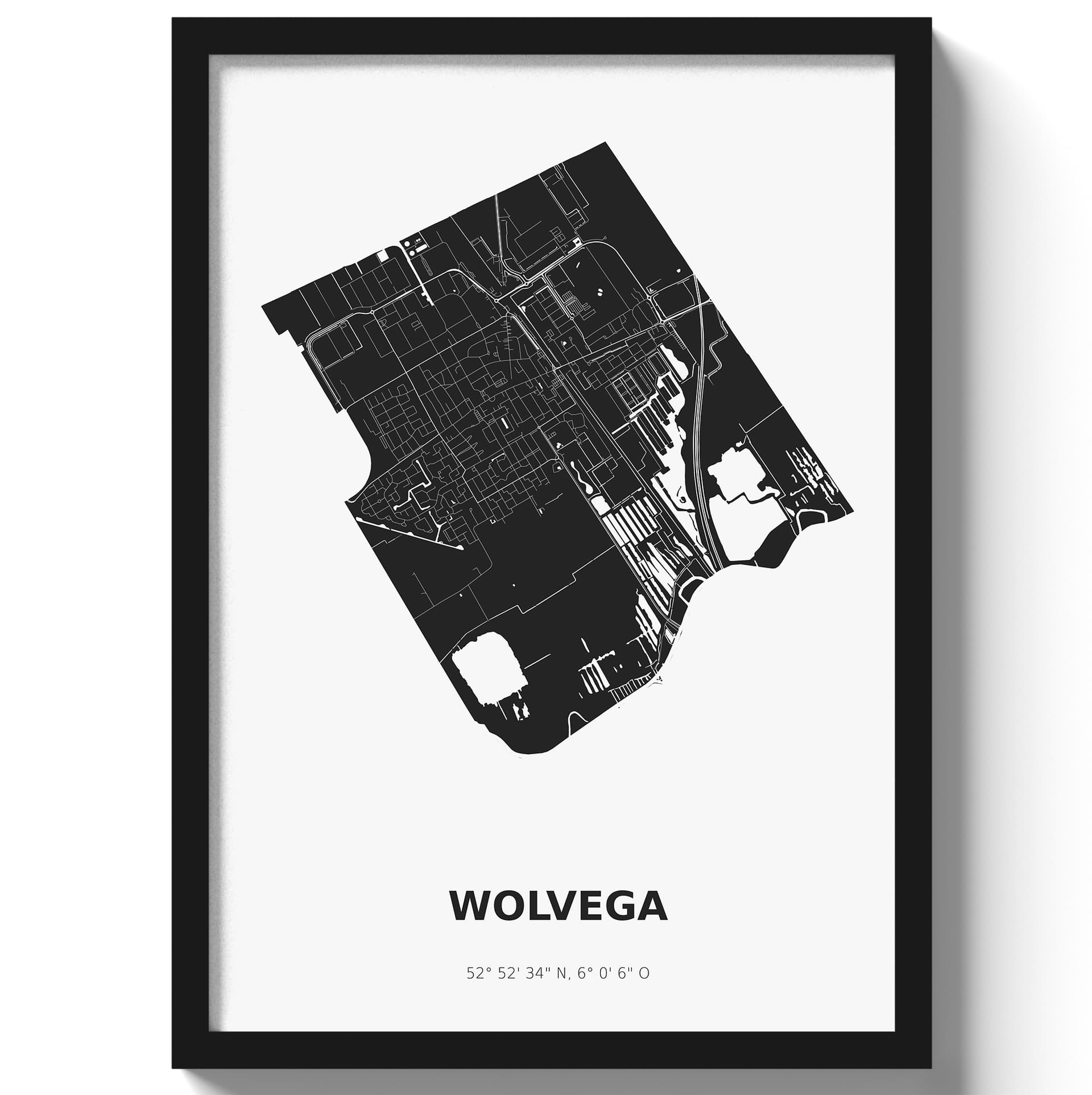 Poster Wolvega - Zwart/Wit