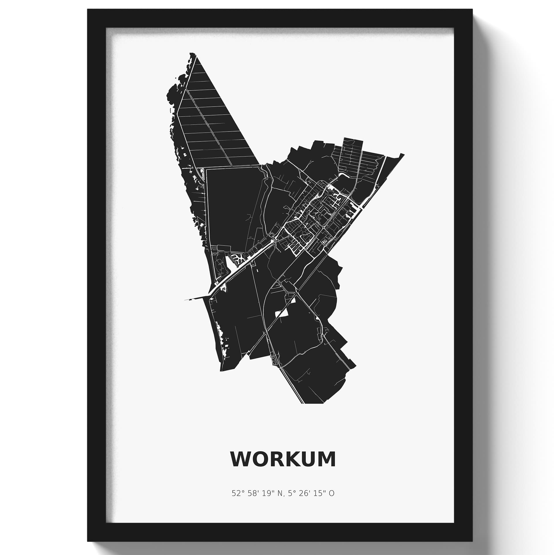 Poster Workum - Zwart/Wit