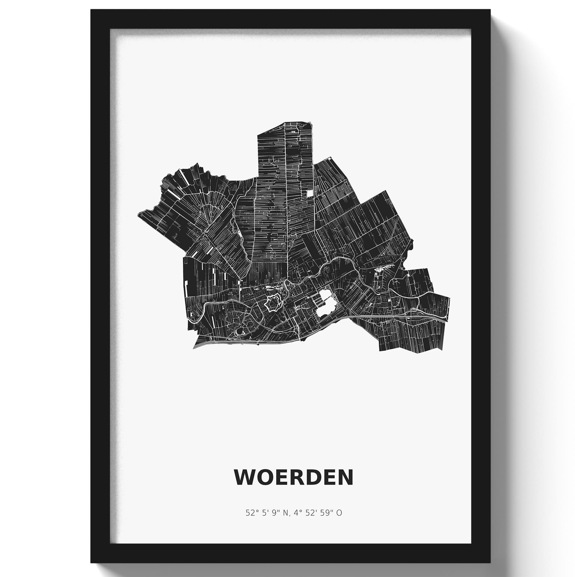 Poster Woerden - Zwart/Wit