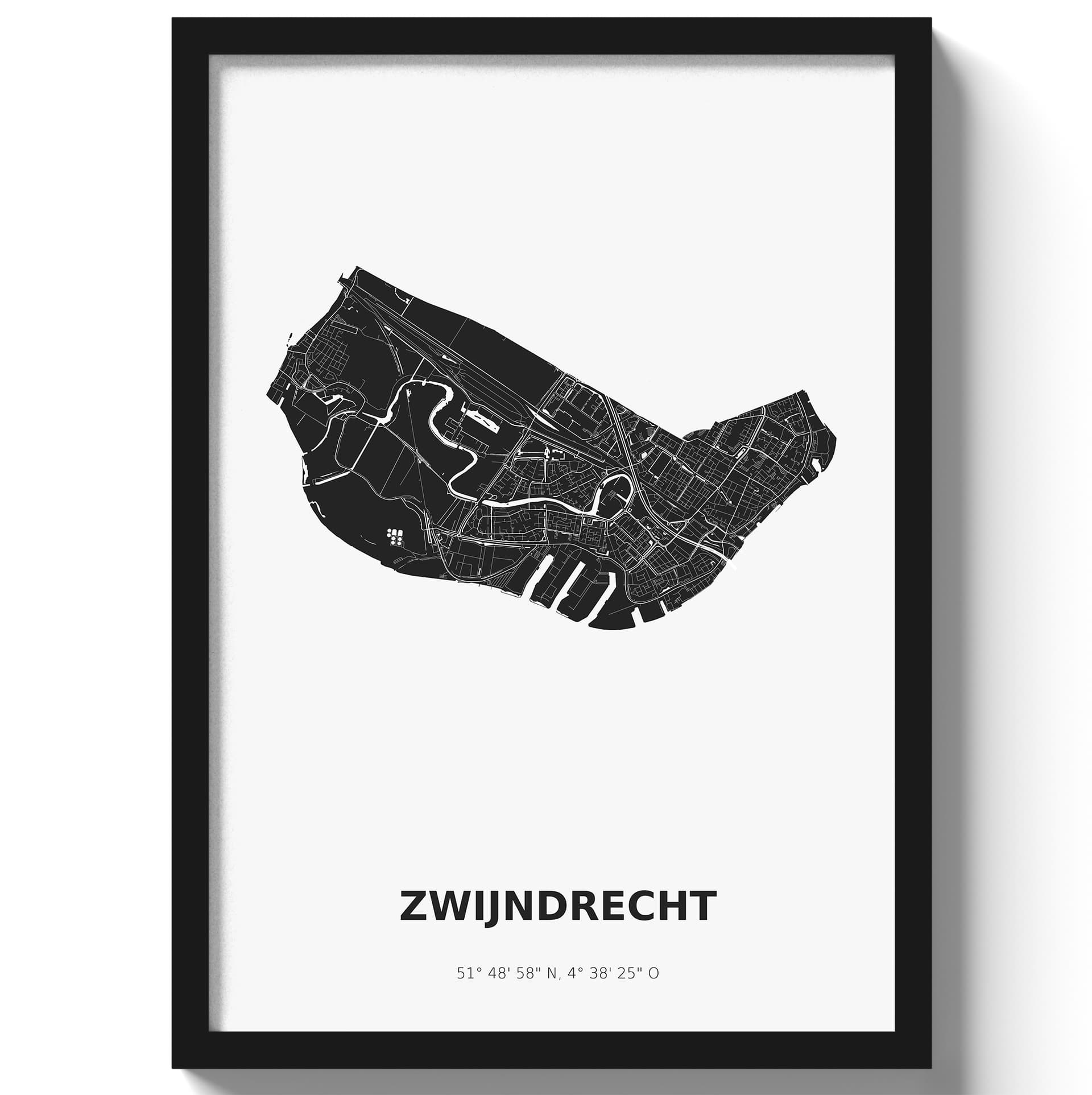 Poster Zwijndrecht - Zwart/Wit