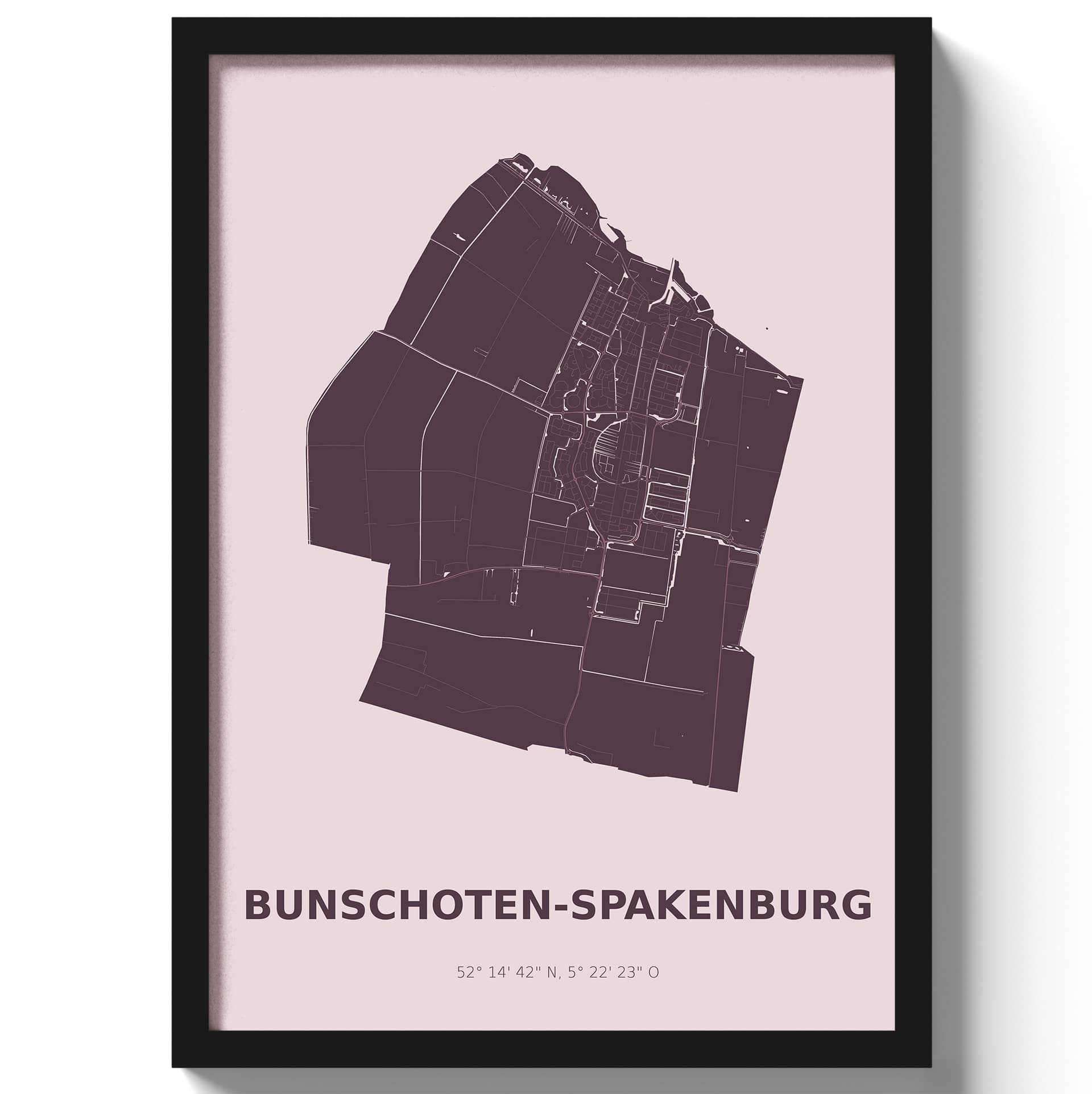 Poster Bunschoten-SpakenburgA4 - 21 x 30 cm - Paars