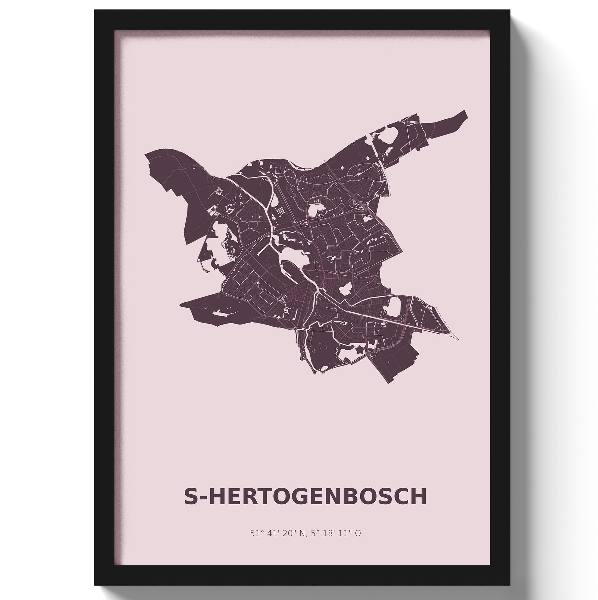 Poster s-HertogenboschA4 - 21 x 30 cm - Paars