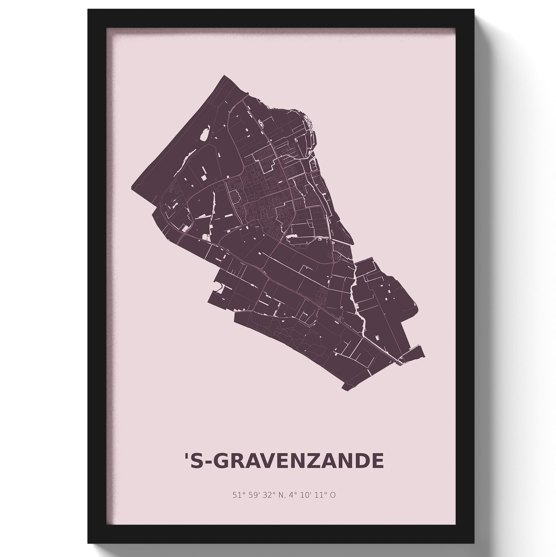 Poster s-GravenzandeA4 - 21 x 30 cm - Paars