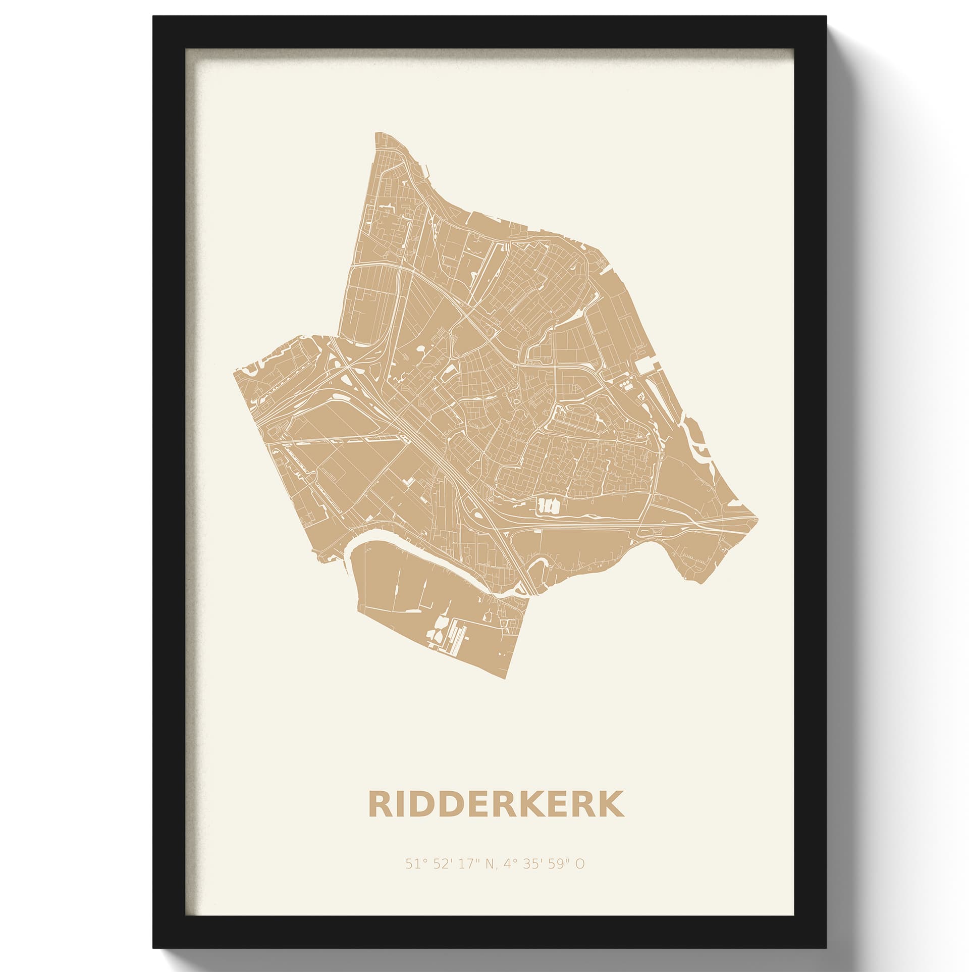 Poster Ridderkerk - Beige