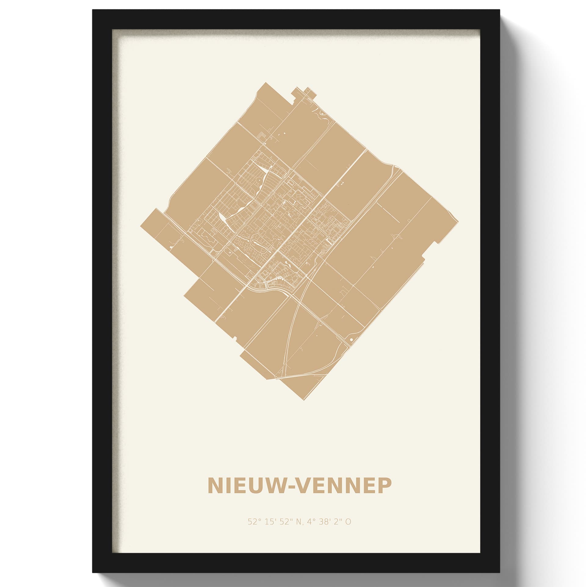 Poster Nieuw-VennepA4 - 21 x 30 cm - Beige