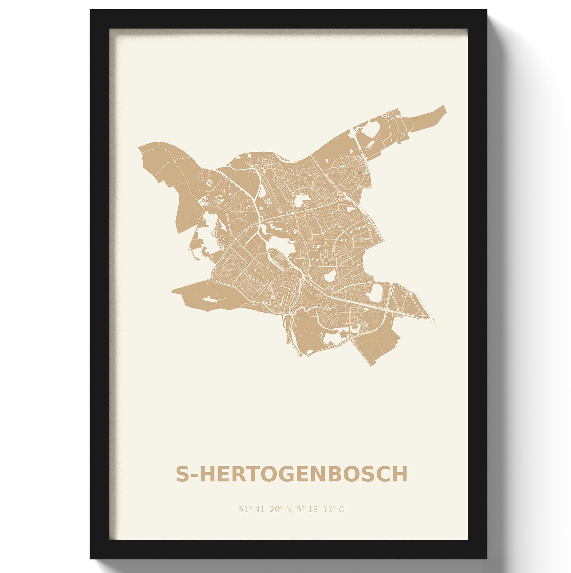 Poster s-HertogenboschA4 - 21 x 30 cm - Beige
