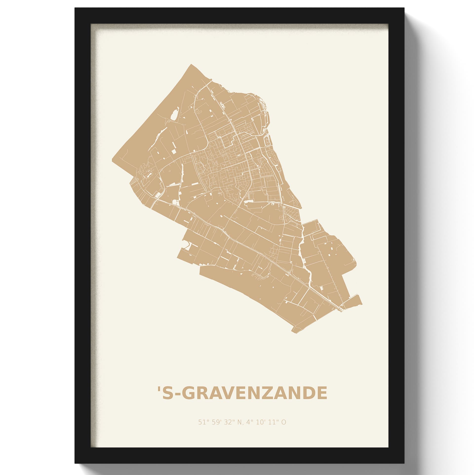 Poster s-GravenzandeA4 - 21 x 30 cm - Beige
