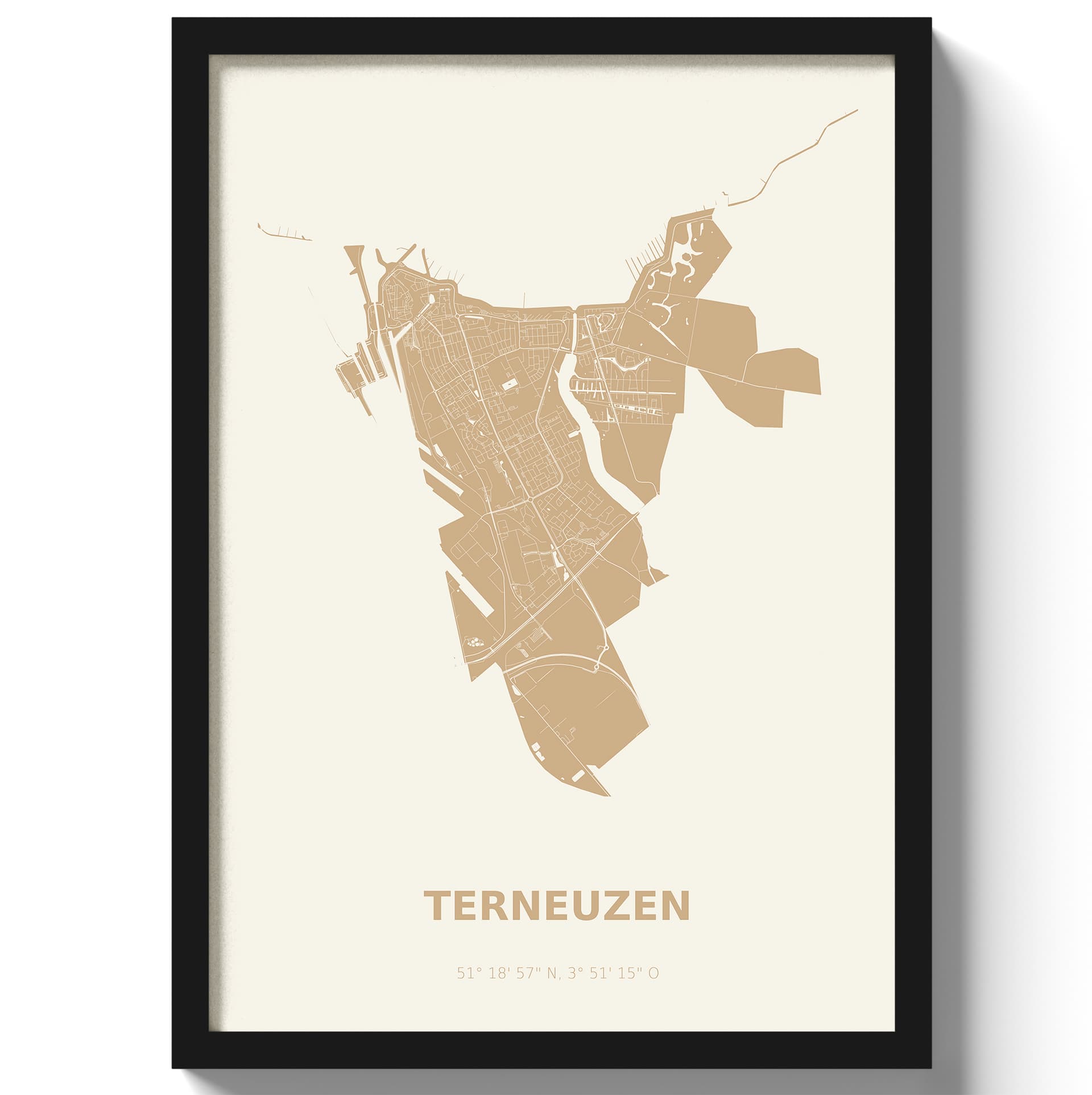 Poster Terneuzen - Beige