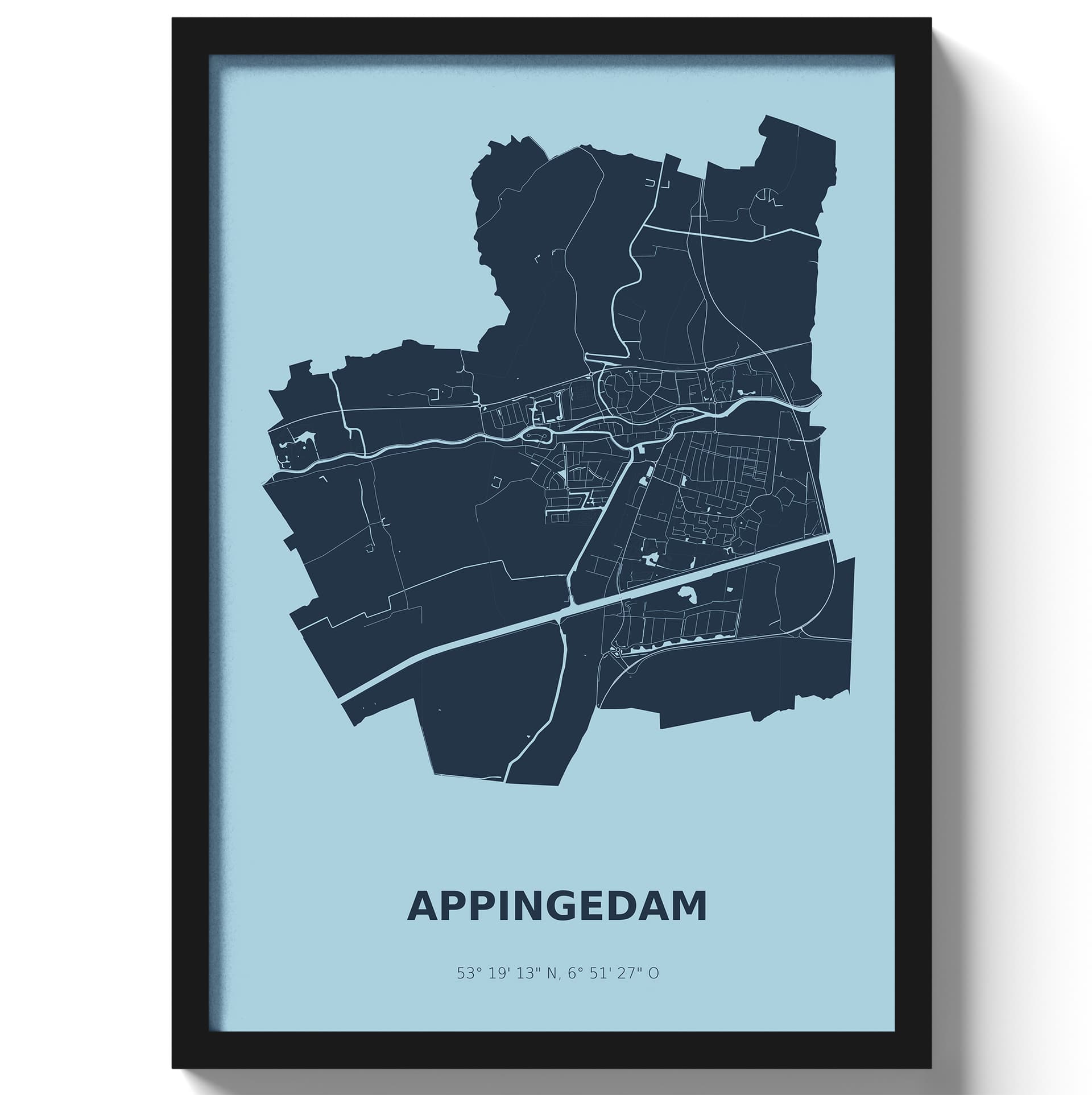 Poster Appingedam - Blauw