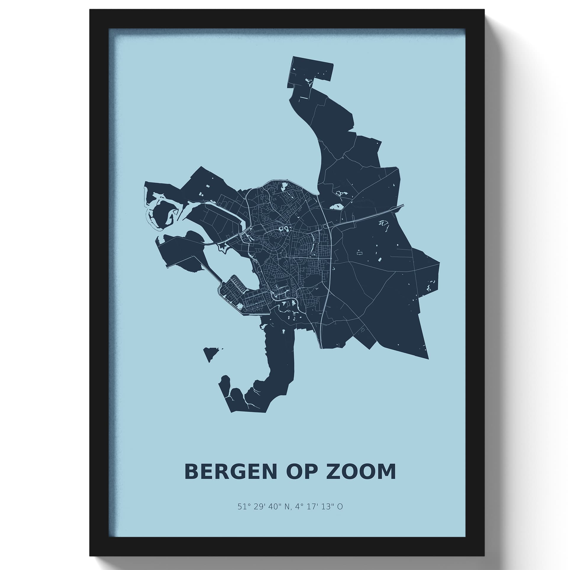Poster Bergen op Zoom - Blauw