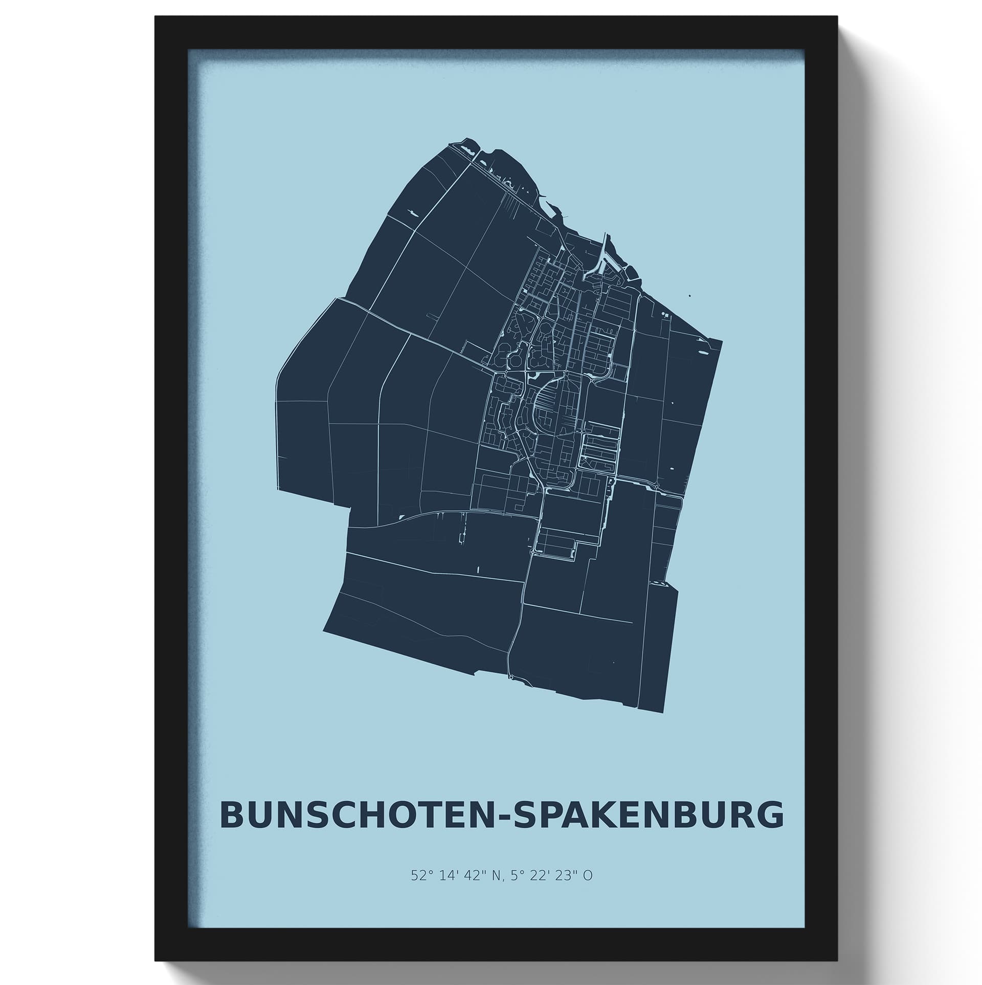 Poster Bunschoten-SpakenburgA4 - 21 x 30 cm - Blauw