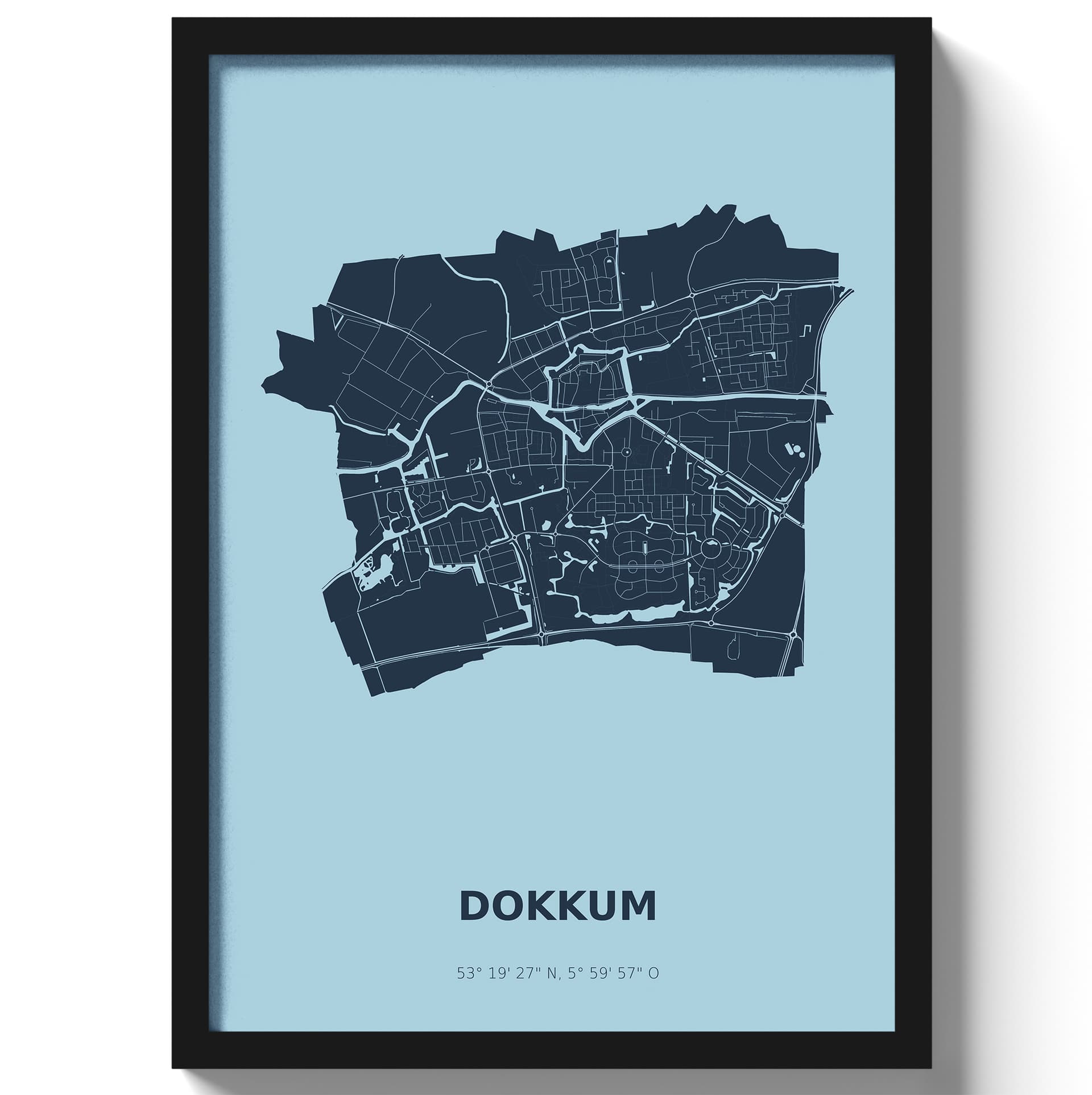 Poster Dokkum - Blauw