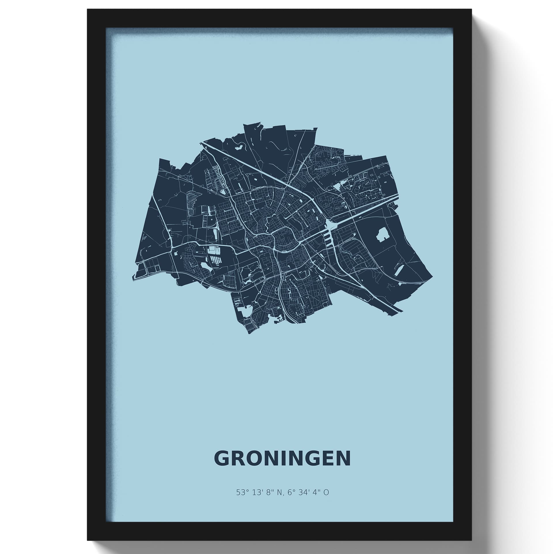 Poster Groningen - Blauw