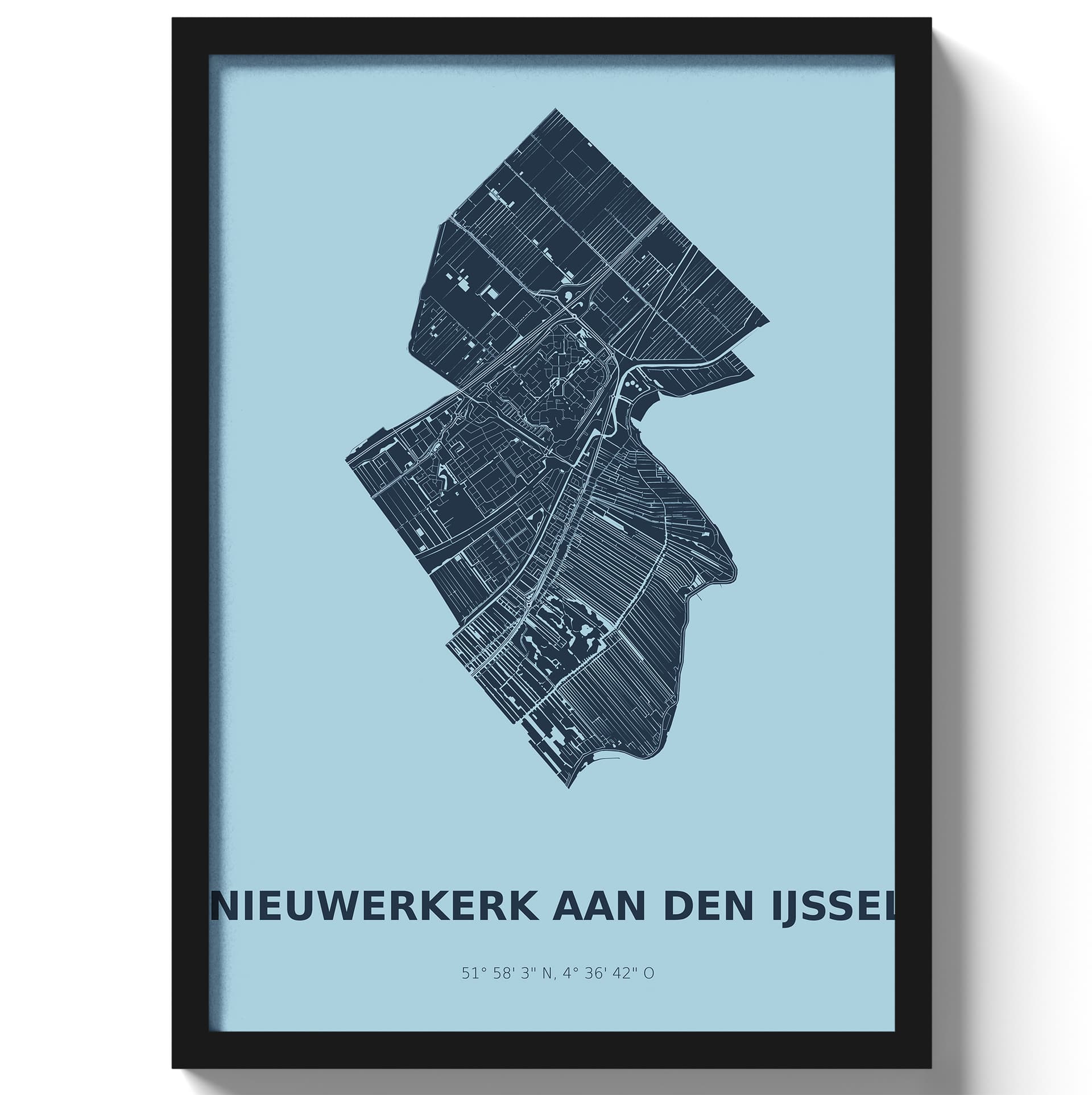 Poster Nieuwerkerk aan den IJssel - Blauw