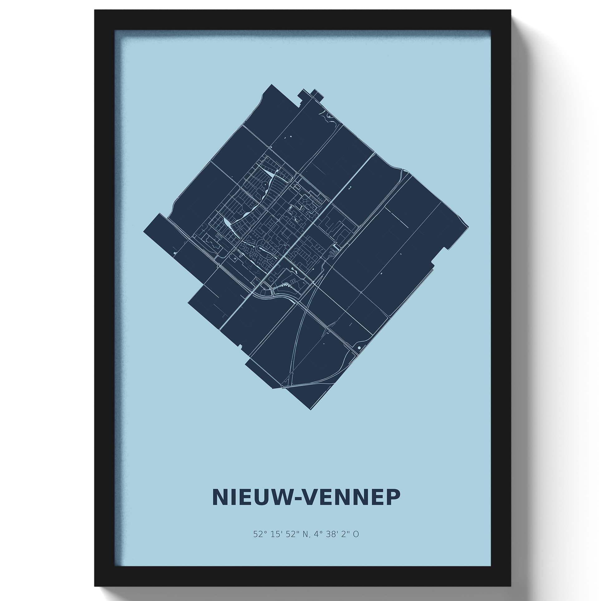 Poster Nieuw-VennepA4 - 21 x 30 cm - Blauw