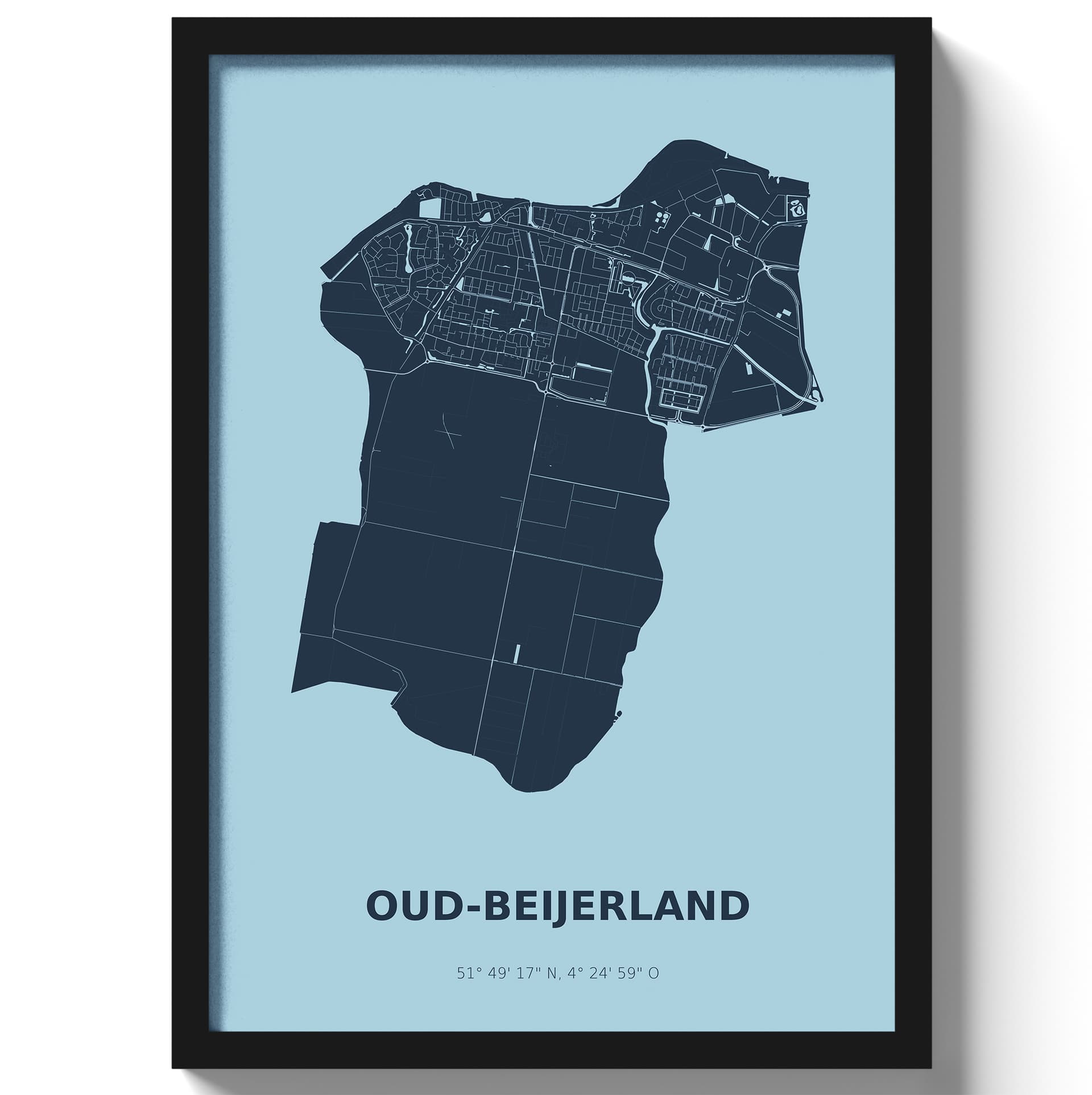 Poster Oud-BeijerlandA4 - 21 x 30 cm - Blauw