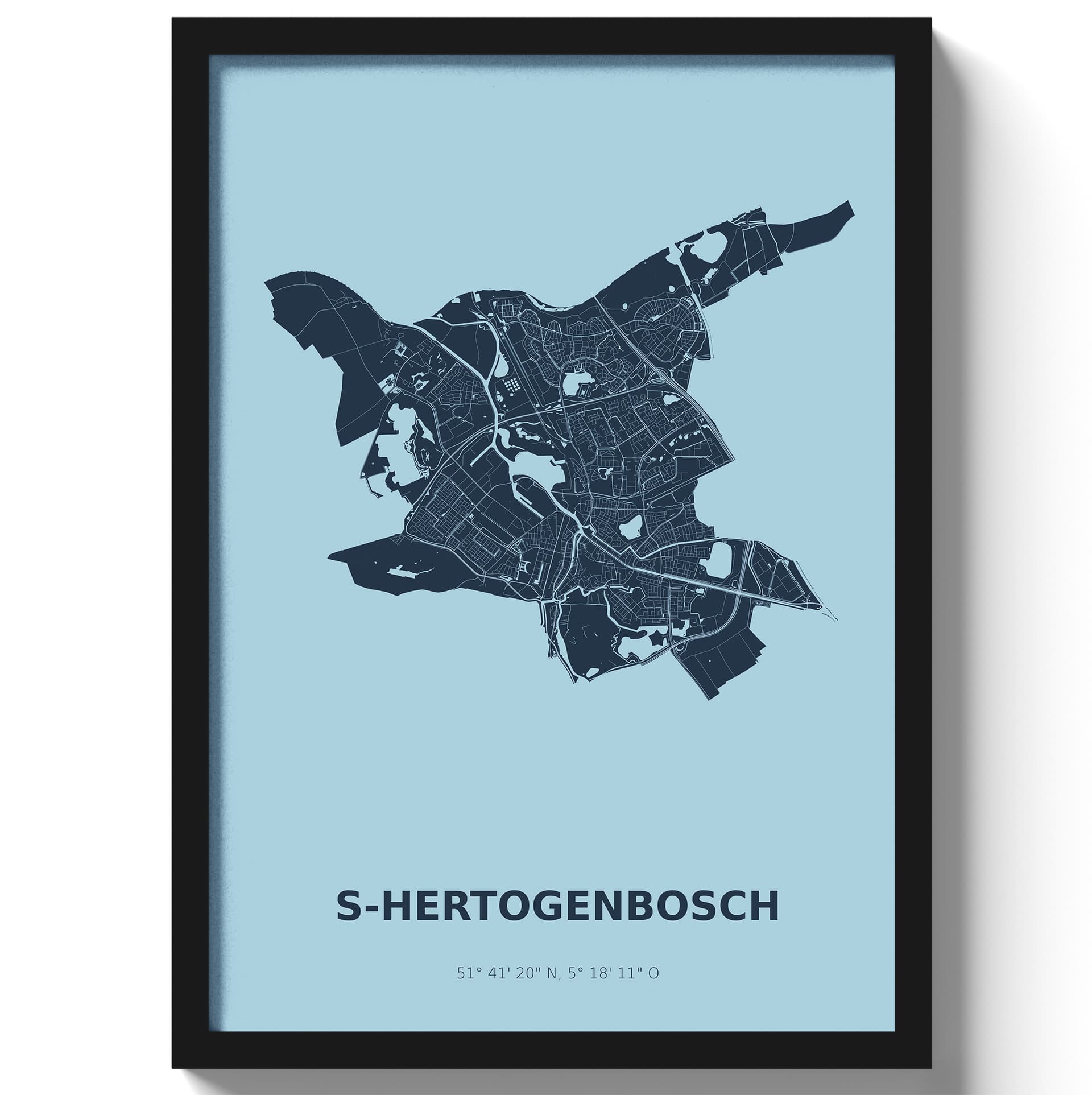 Poster s-HertogenboschA4 - 21 x 30 cm - Blauw