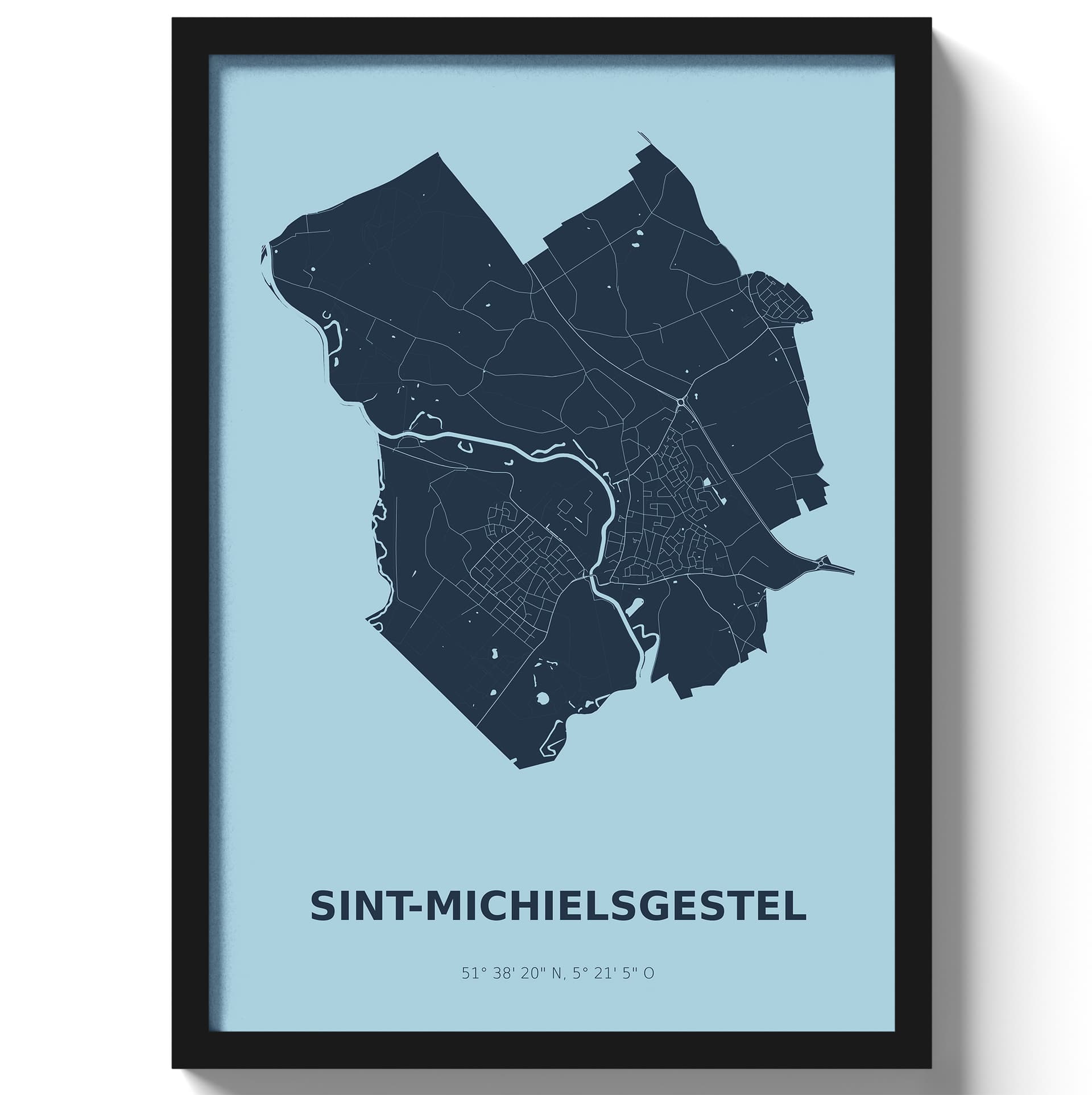 Poster Sint-MichielsgestelA4 - 21 x 30 cm - Blauw