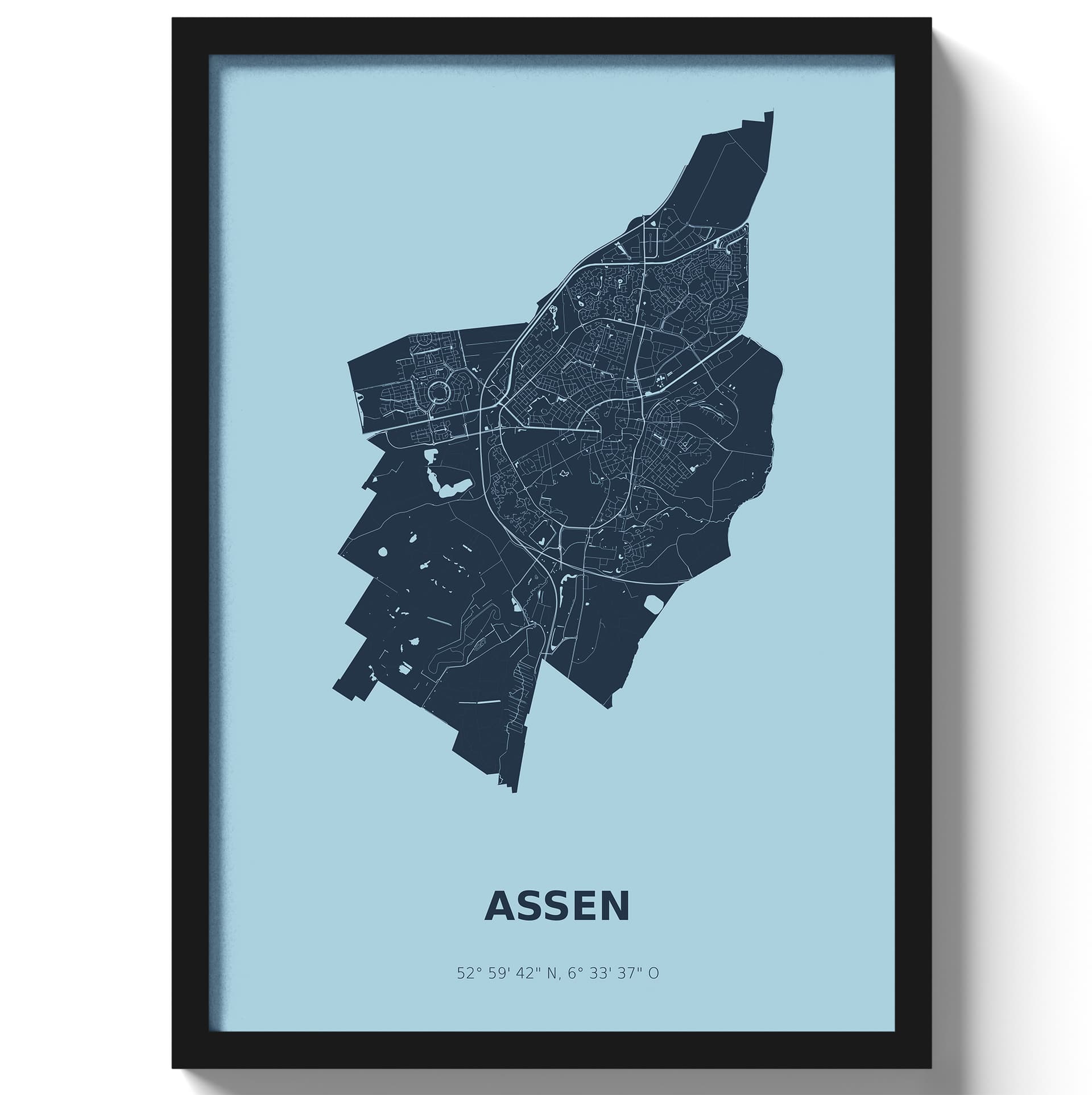 Poster Assen - Blauw