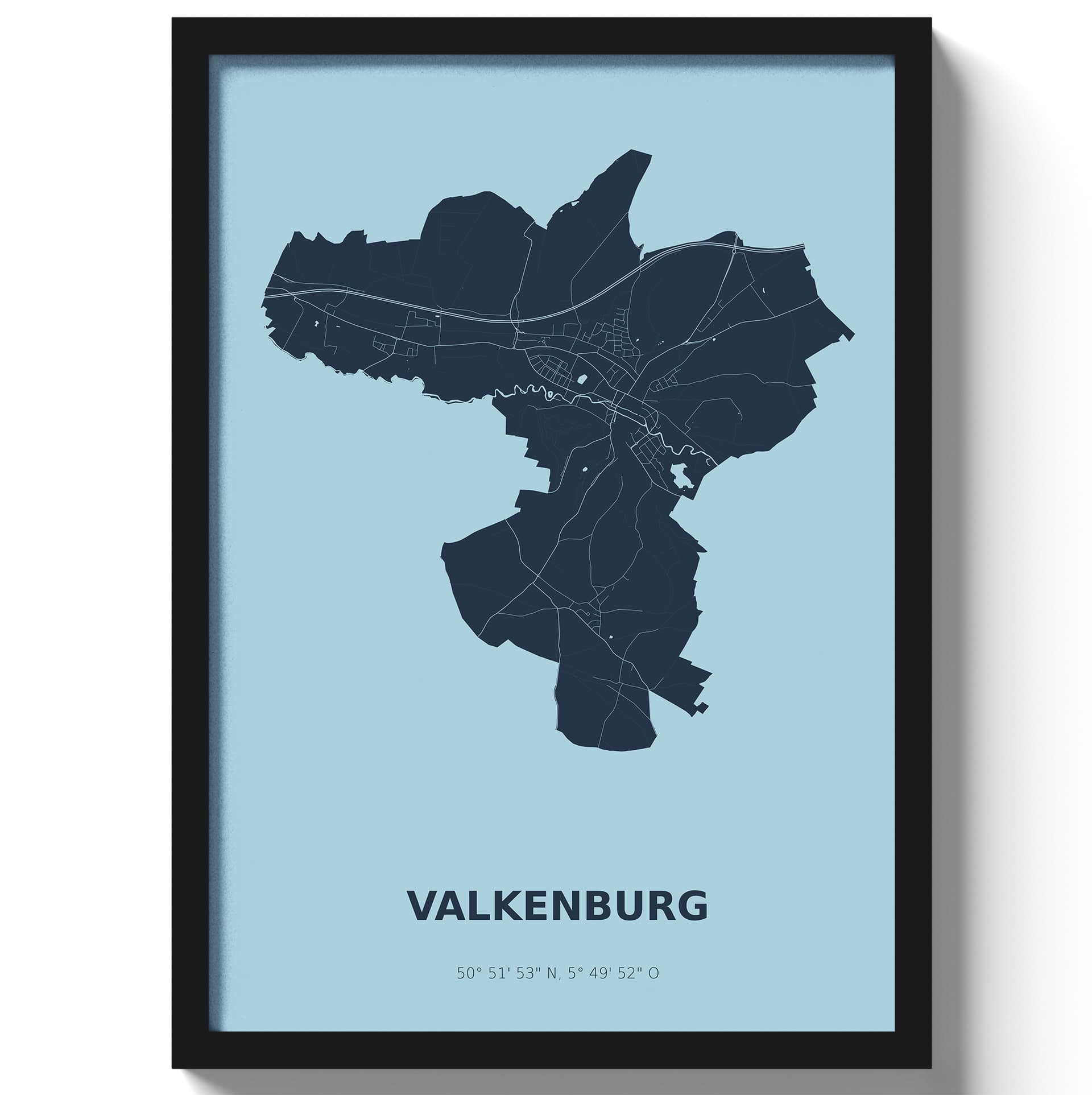 Poster Valkenburg - Blauw