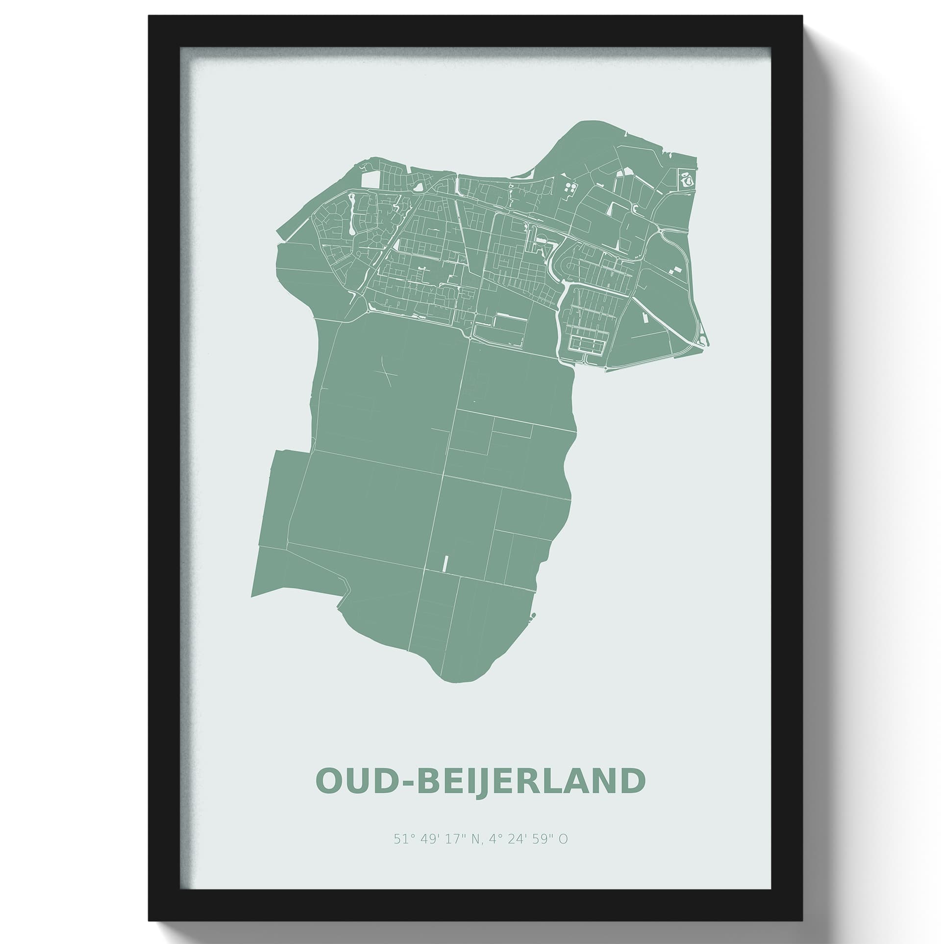 Poster Oud-BeijerlandA4 - 21 x 30 cm - Groen