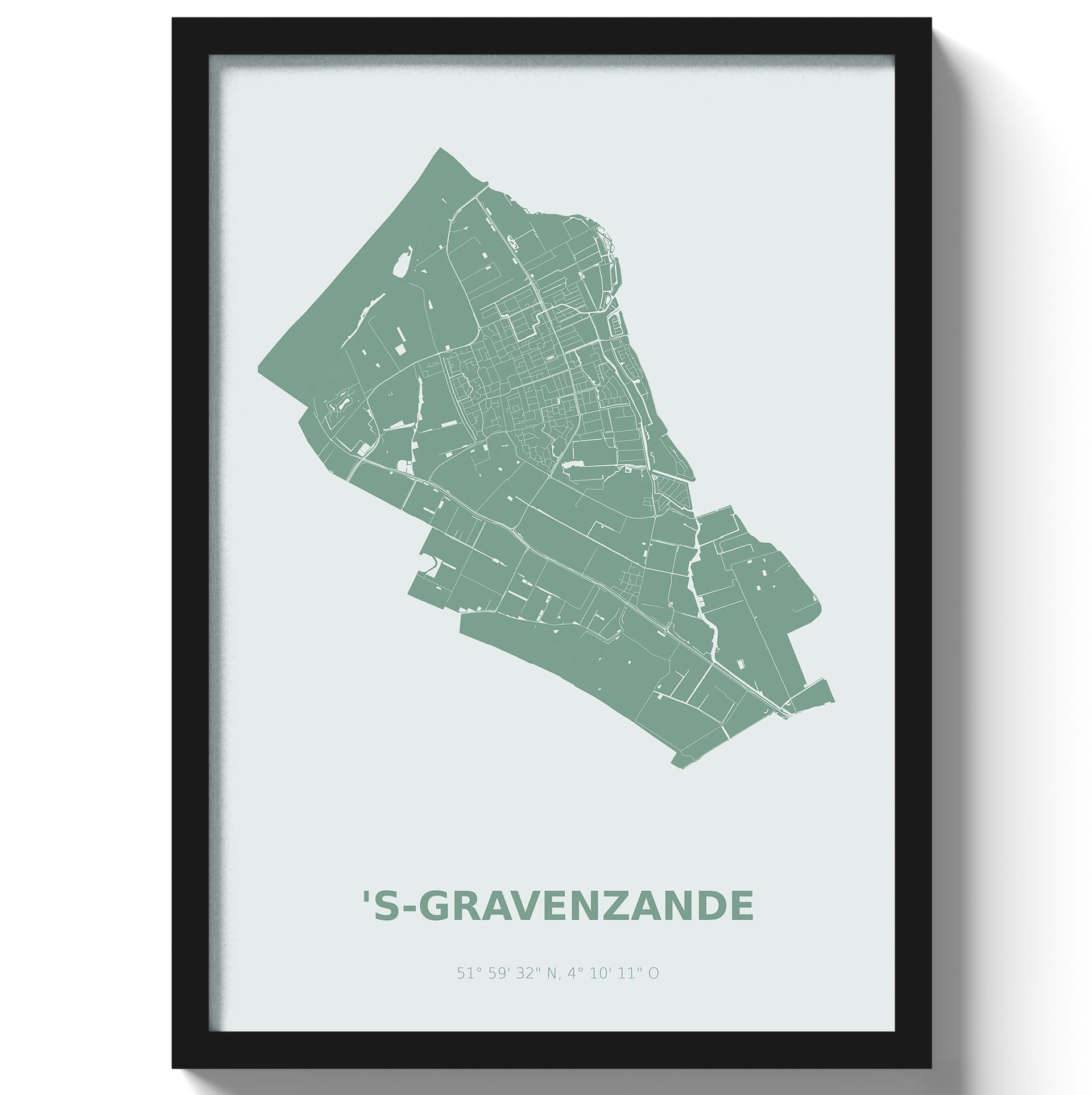 Poster s-GravenzandeA4 - 21 x 30 cm - Groen
